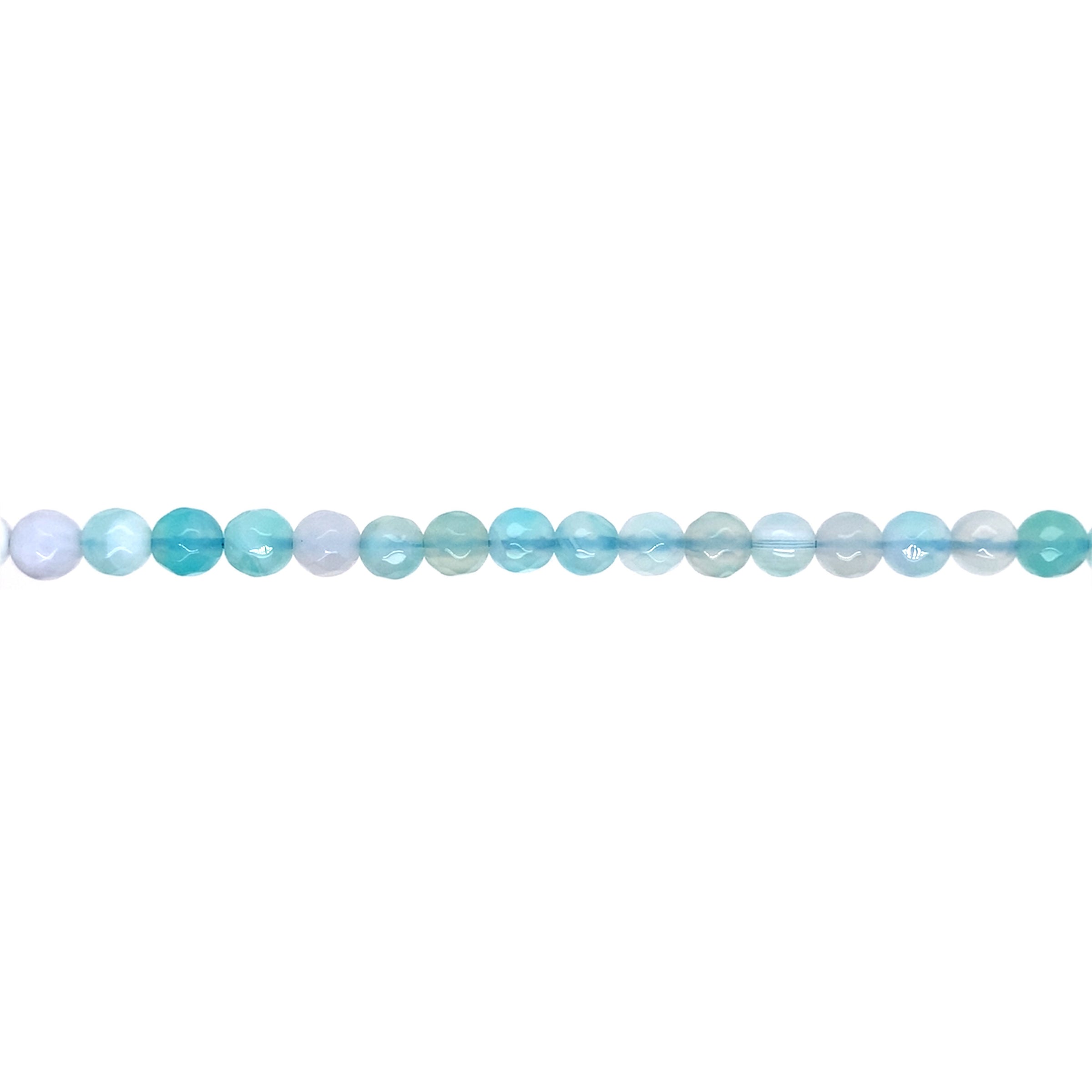 6mm Light Blue Banded Agate - Faceted