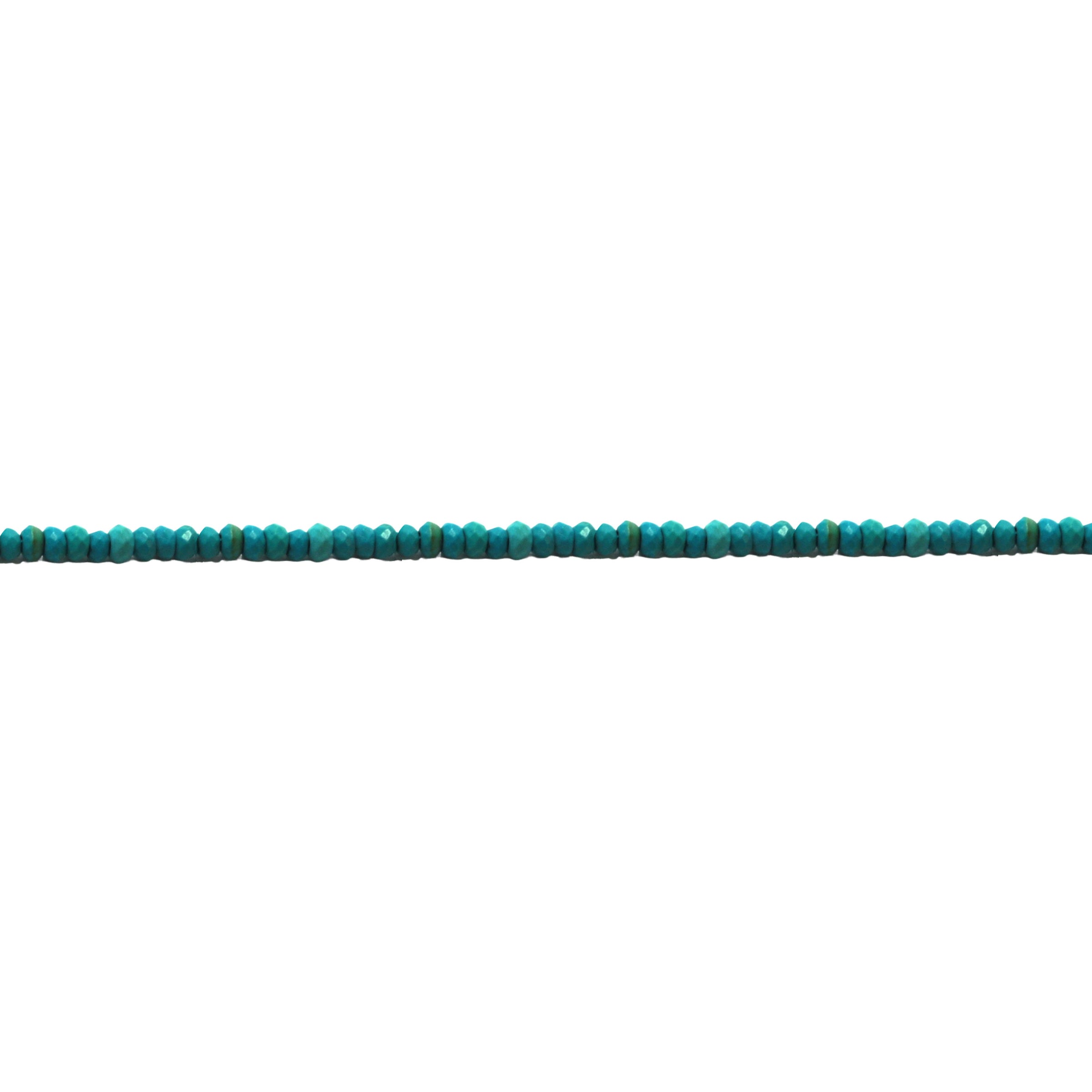 2x4mm Turqouise Rondelles - Faceted