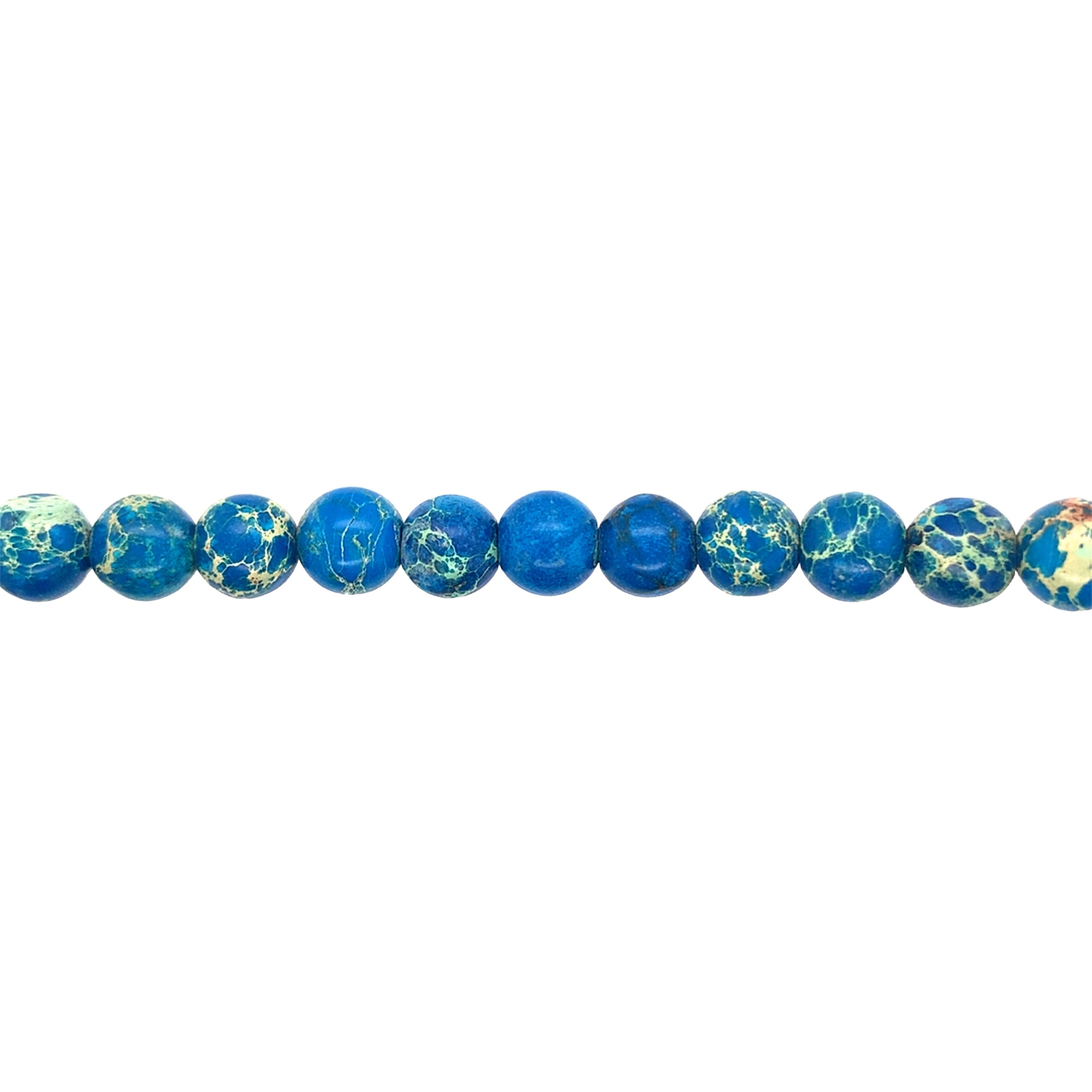 10mm Blue/Green Impression Jasper - Round