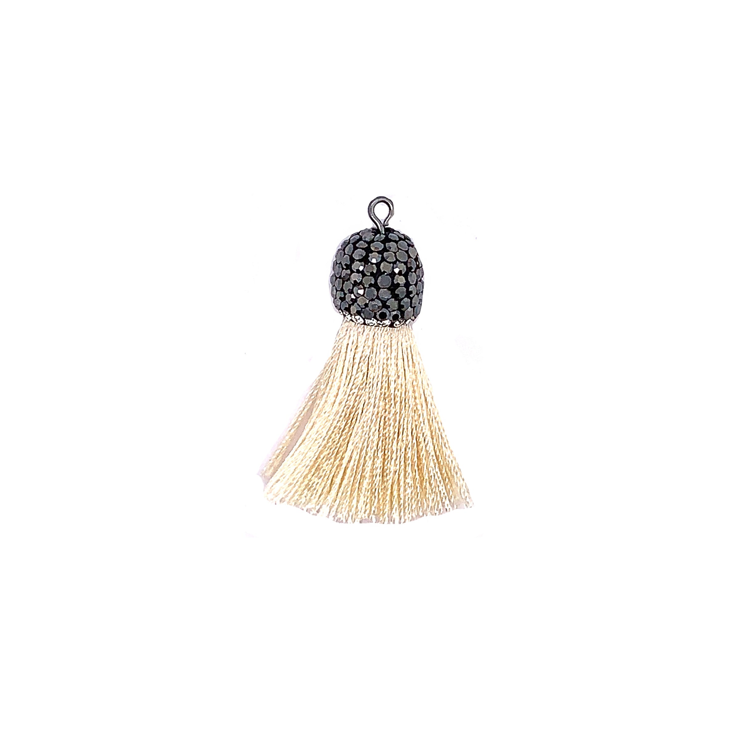 Short Cream Tassel with Stone Cap