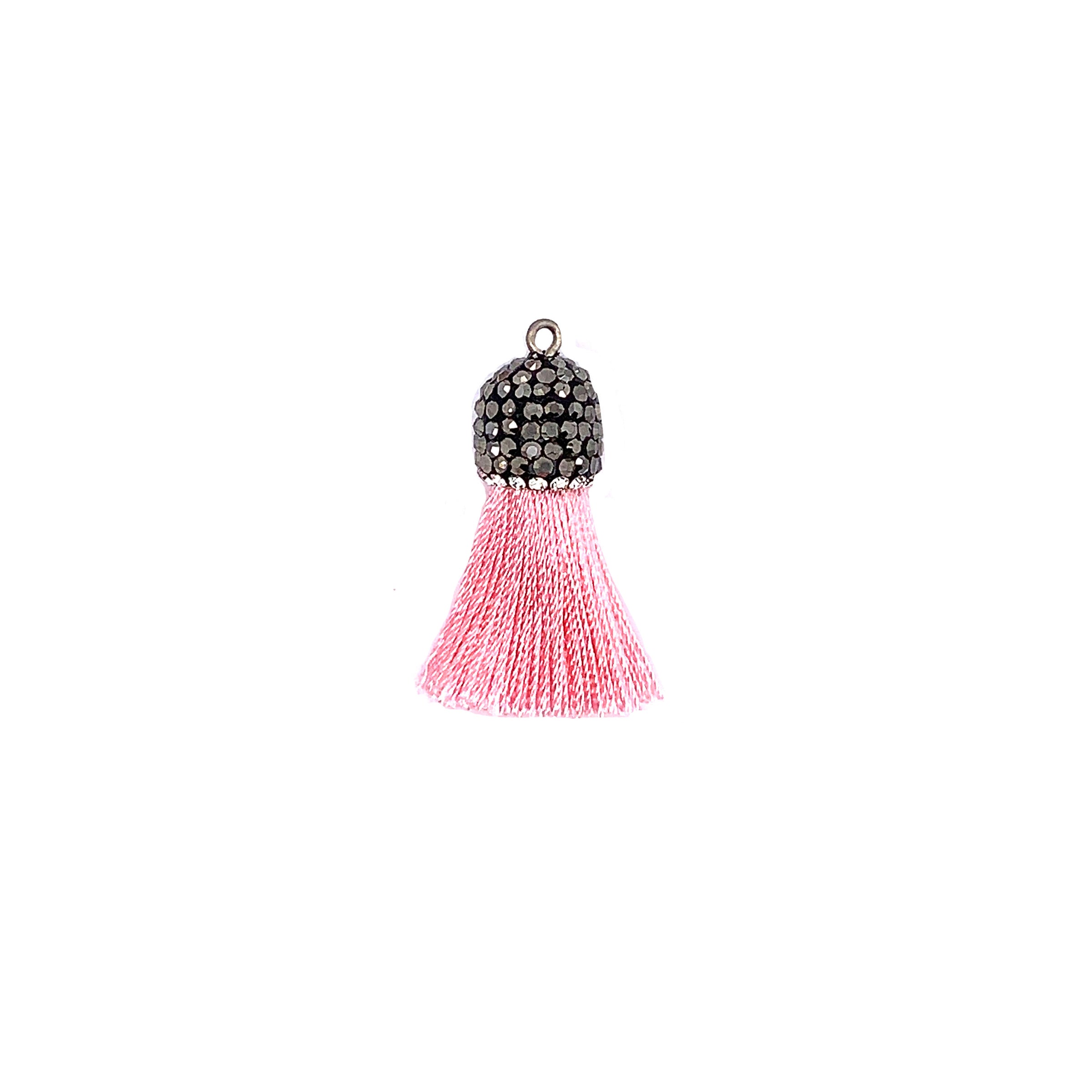 Short Light Pink Tassel with Stone Cap