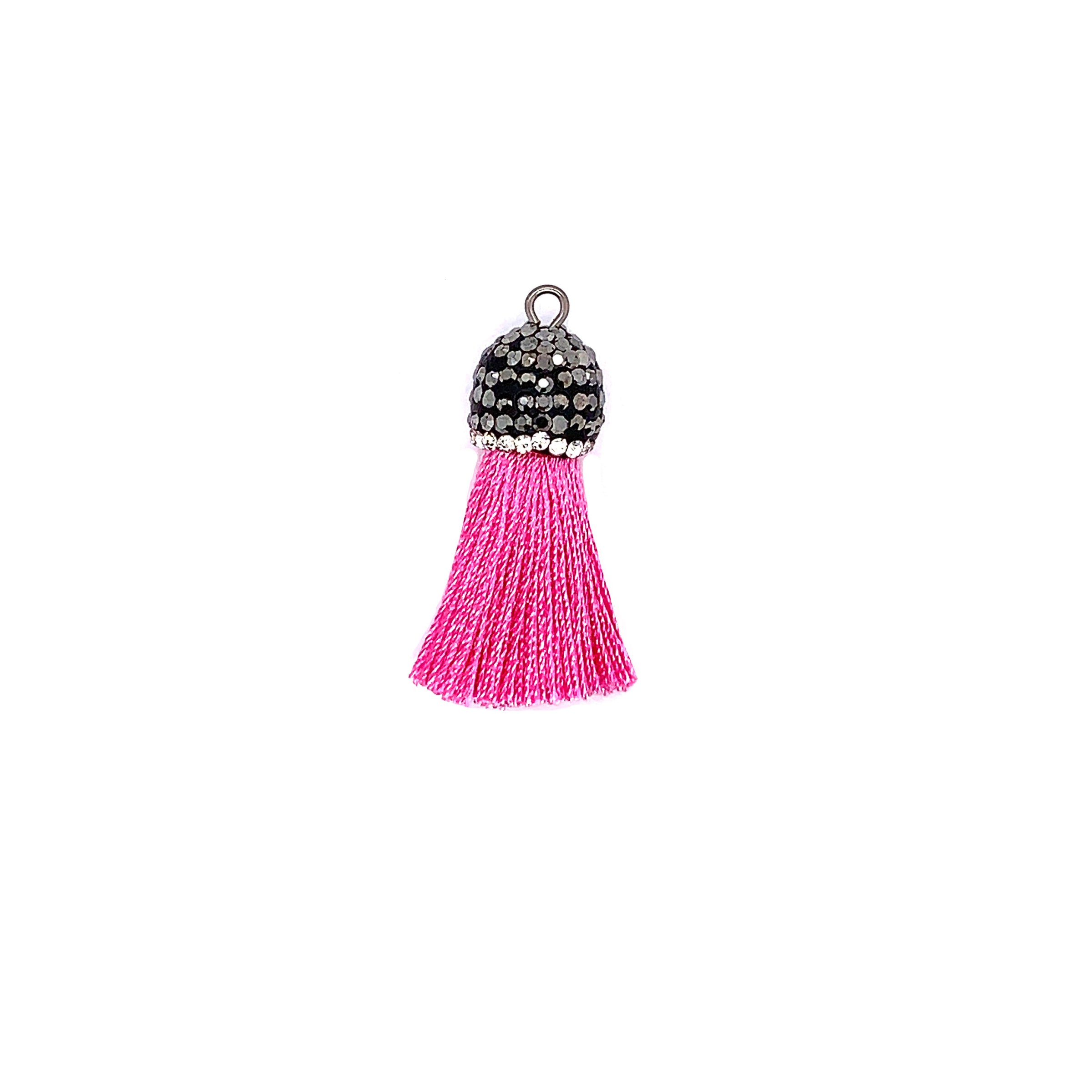 Short Pink Tassel with Stone Cap