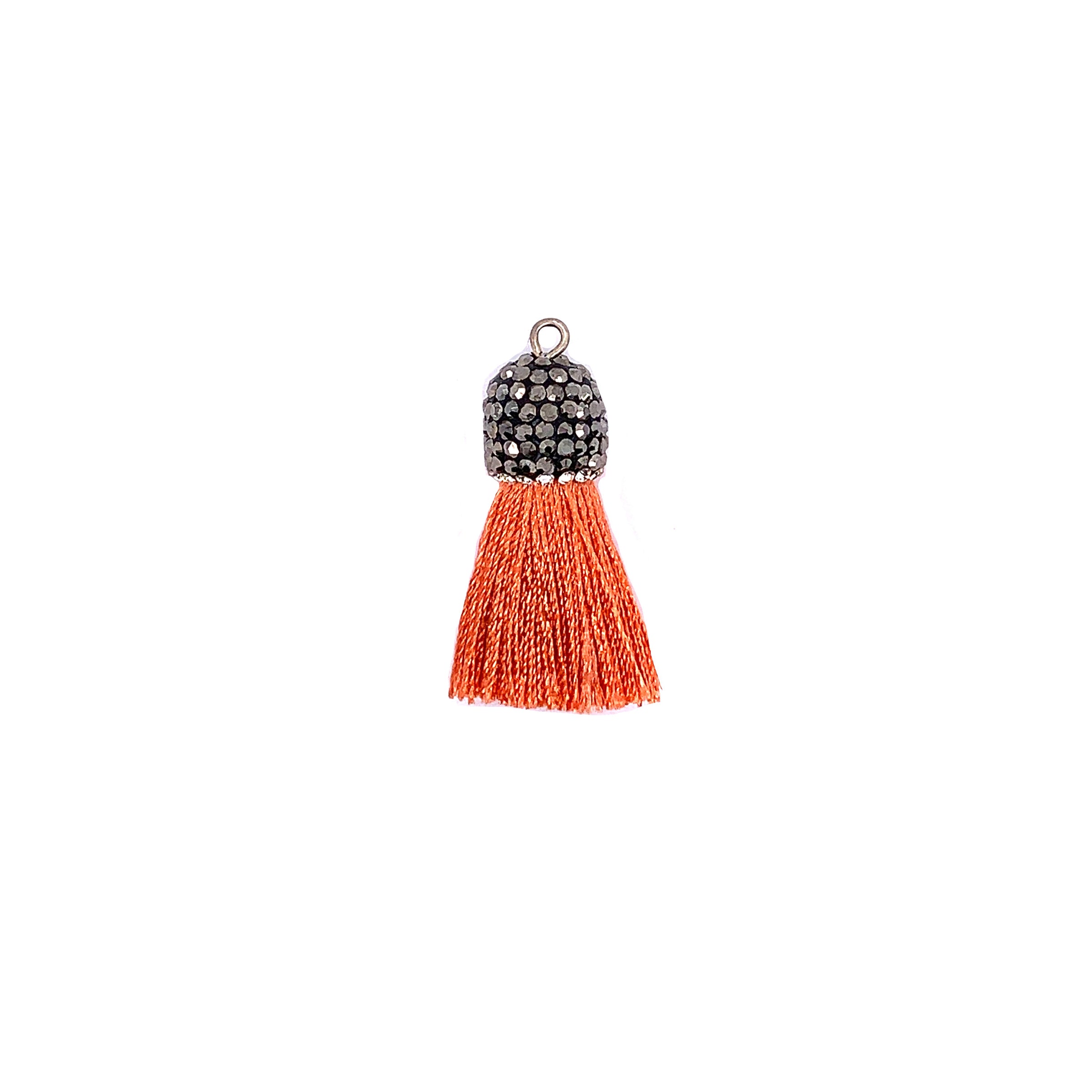 Short Salmon Tassel with Stone Cap
