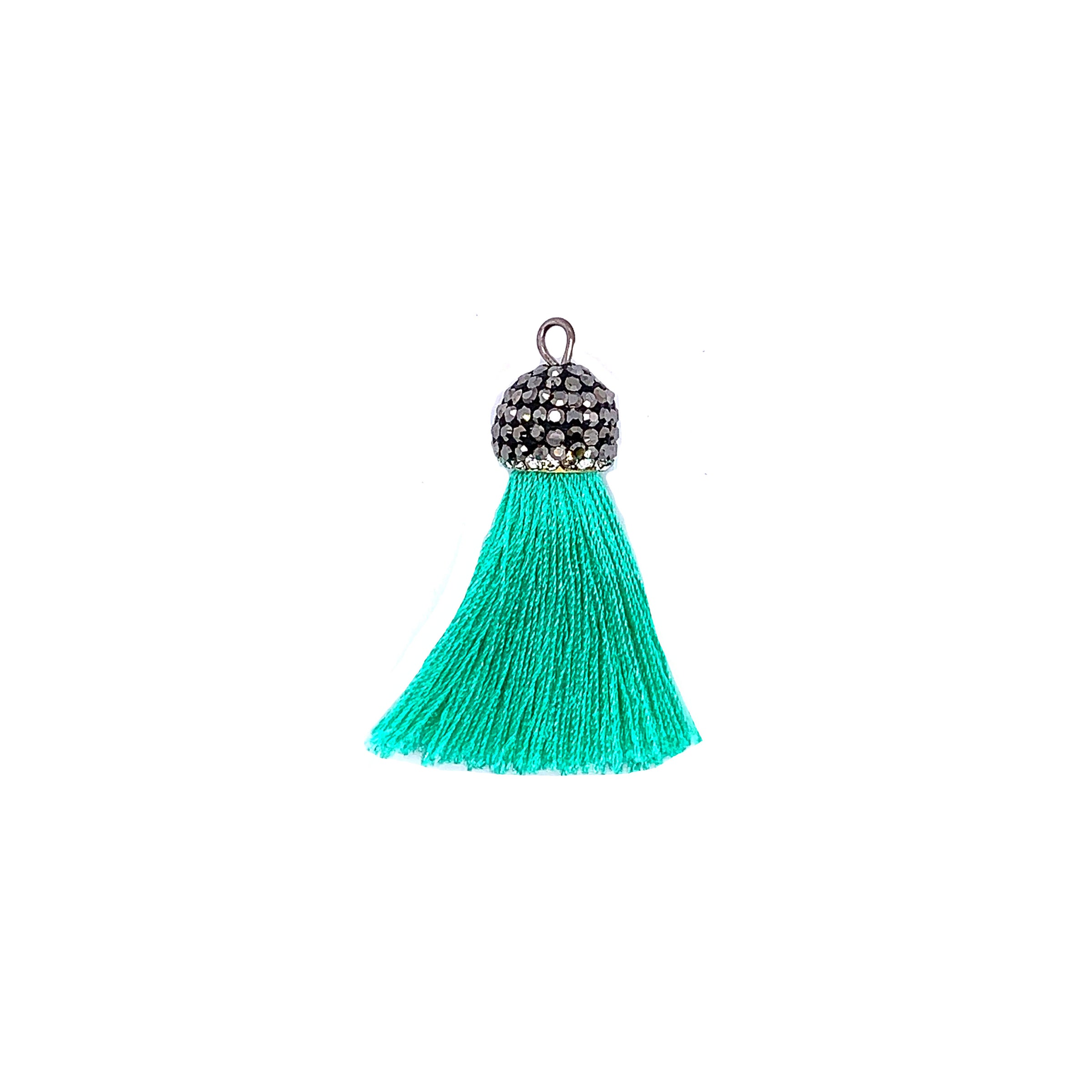 Mini Seafoam Green Tassel with Stone Cap