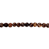 8mm Brown Spotted Tibetan Agate - Round
