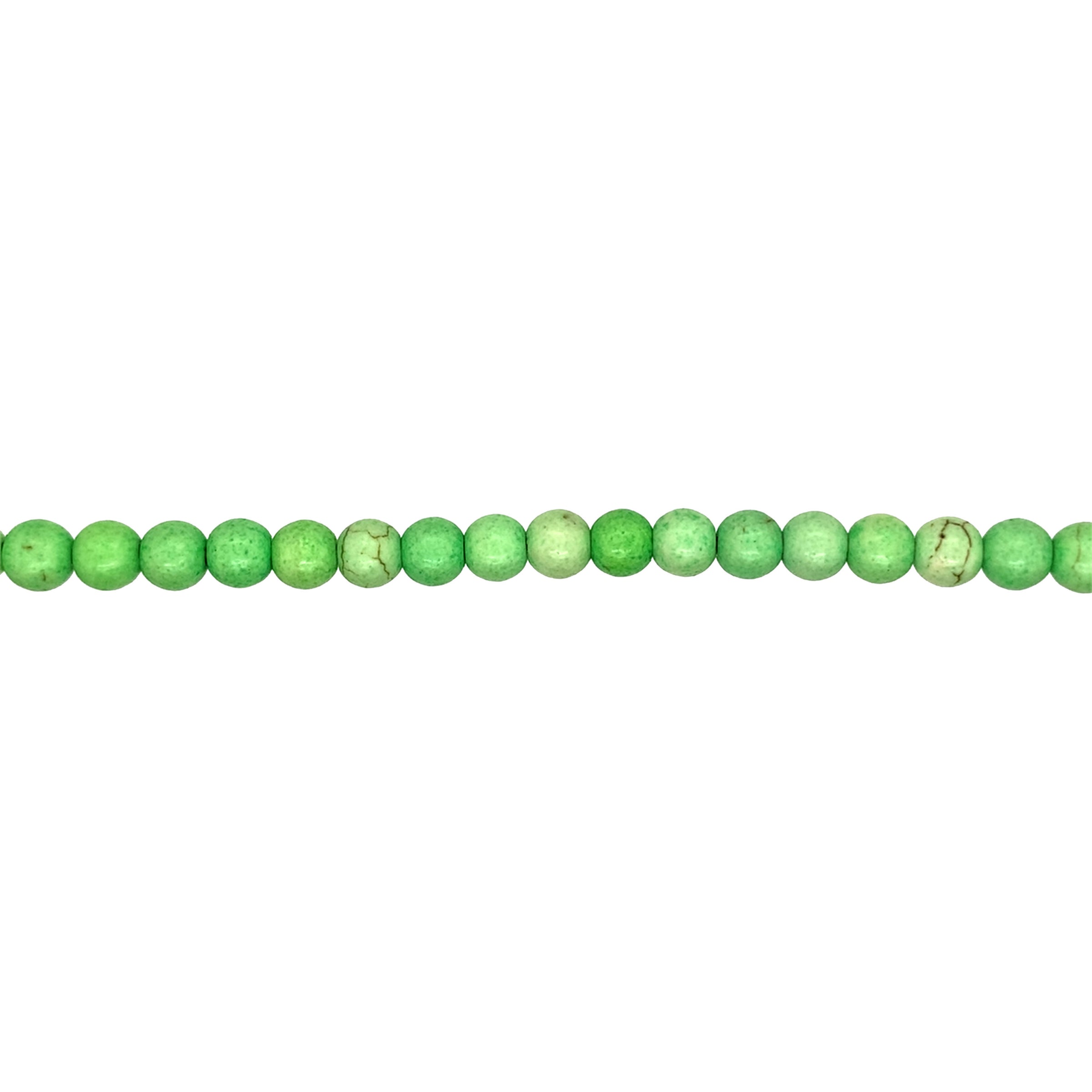 6mm Lime Green Synthetic Turqouise  - Round