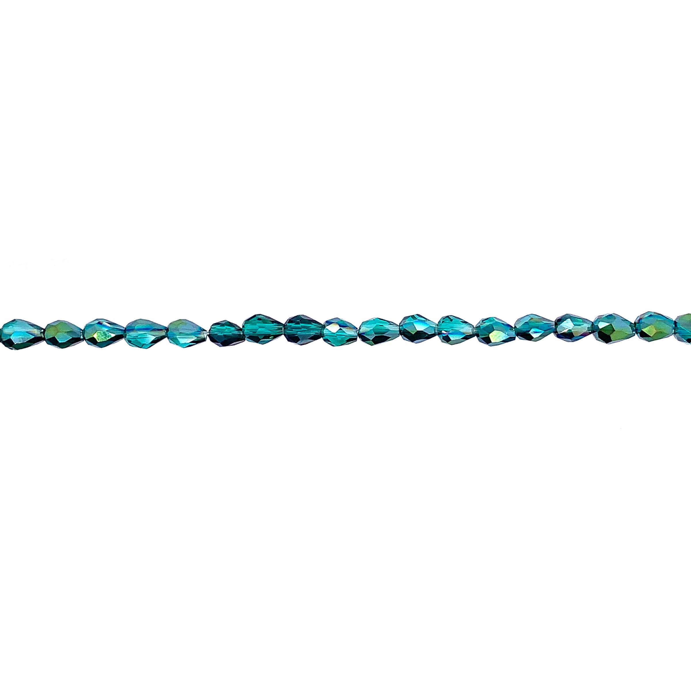 5x3mm Iridescent Emerald Teardrop Crystal
