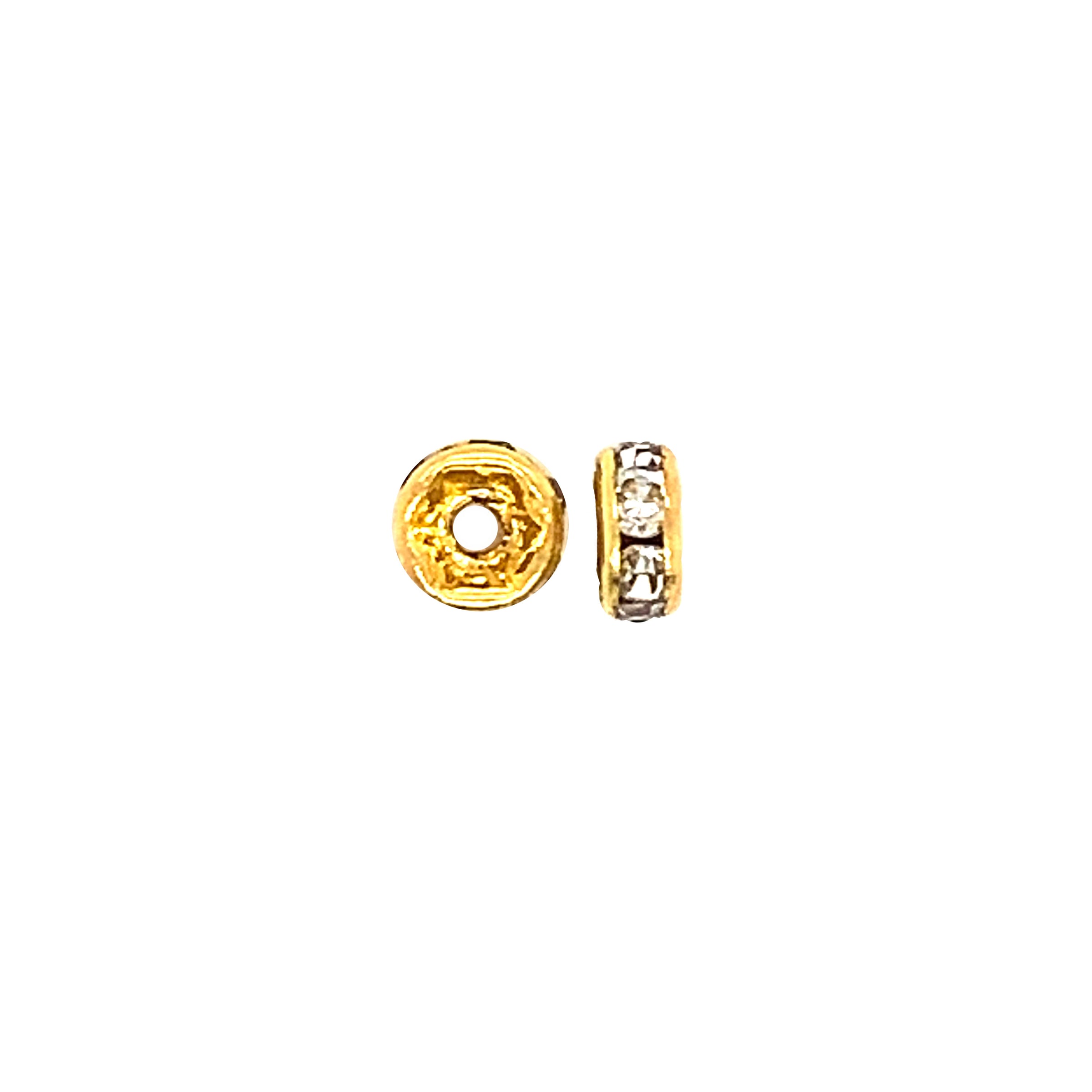 CZ 5mm Gold Tone Rondelle - Pack of 10