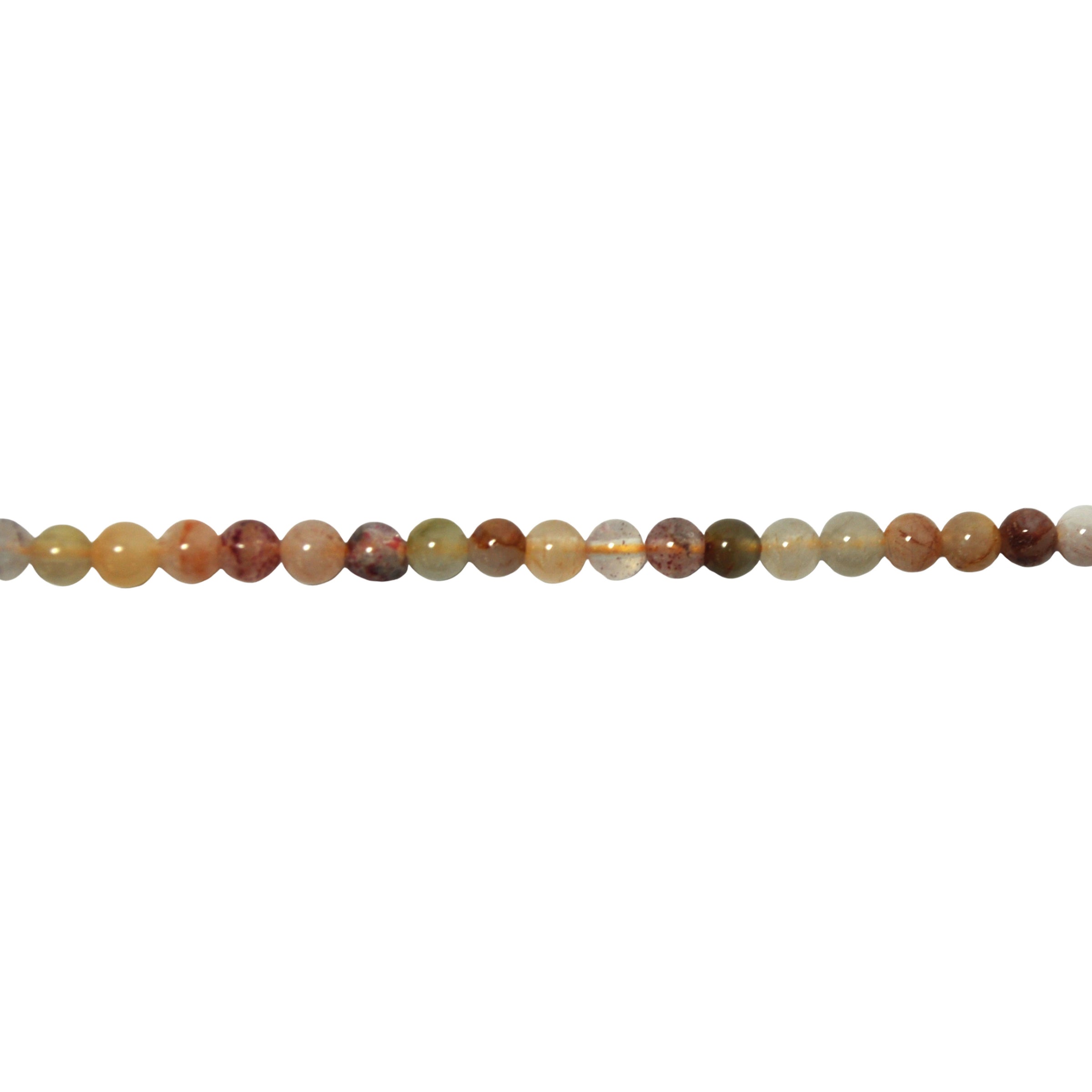 4mm Multicolor Rutilated Quartz - Round