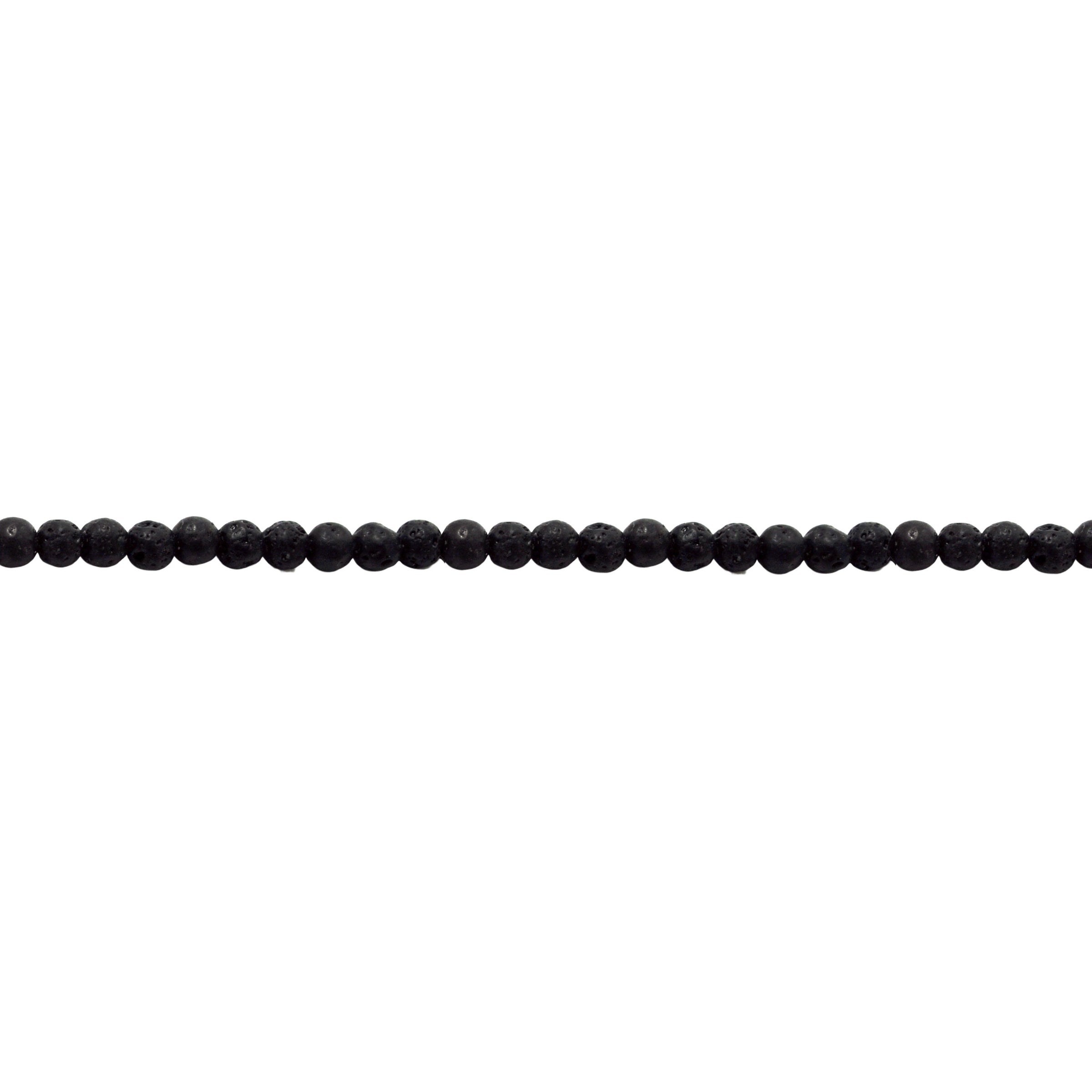 4mm Black Lava Beads