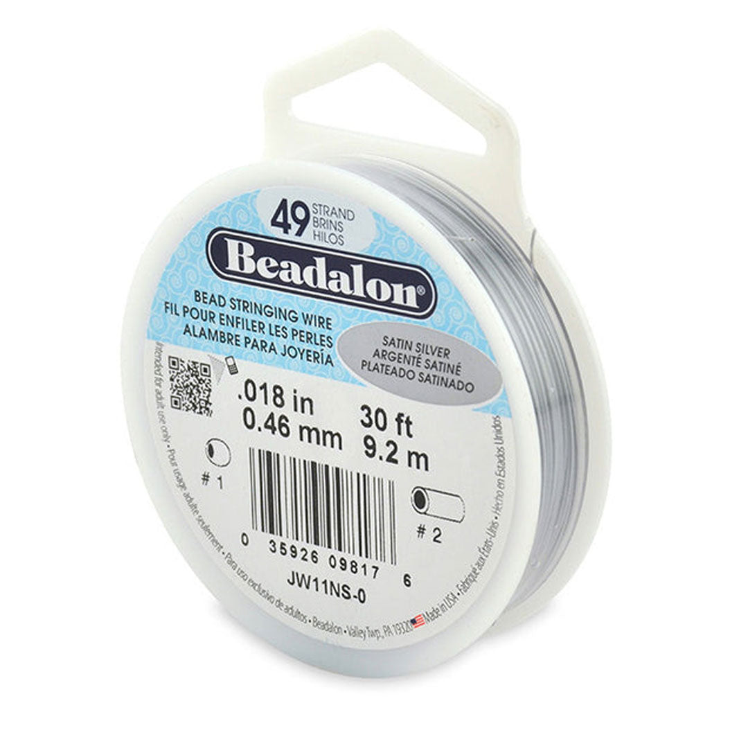 Beadalon 49 Strd 0.18 Satin Silver - 30 ft