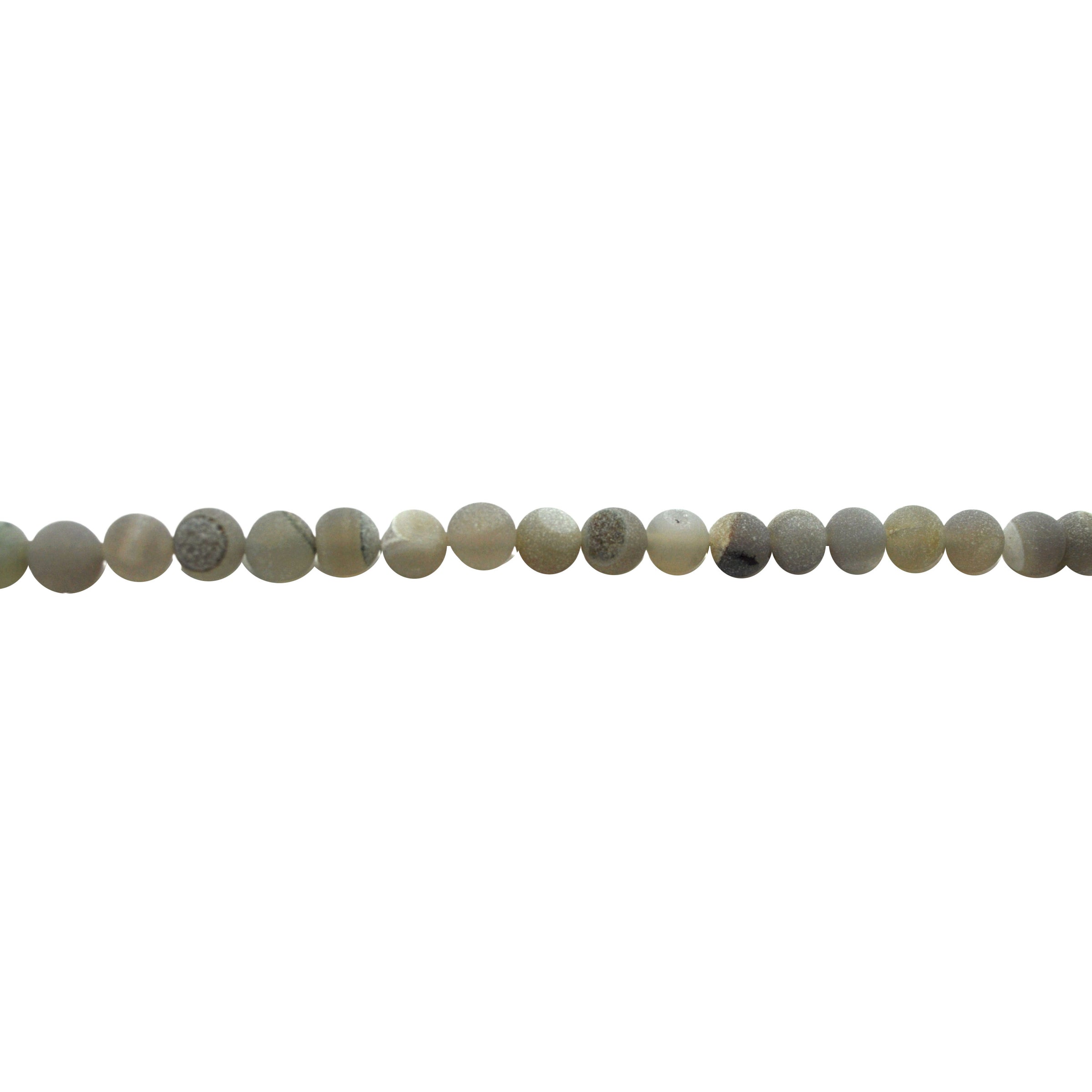 8mm Gray Druzy Agate - Round