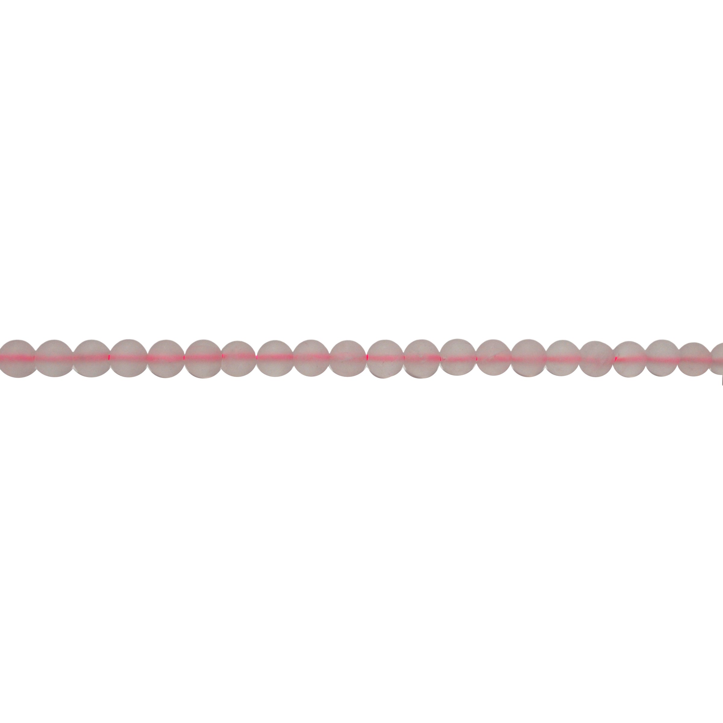 6mm Frosted Rose Quartz - Round