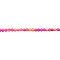 6mm Hot Pink Orange/ White Mashan Jade - Round