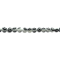 10mm White Evil Eye - Round