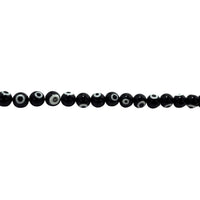10mm Black/White Evil Eye Beads - Round