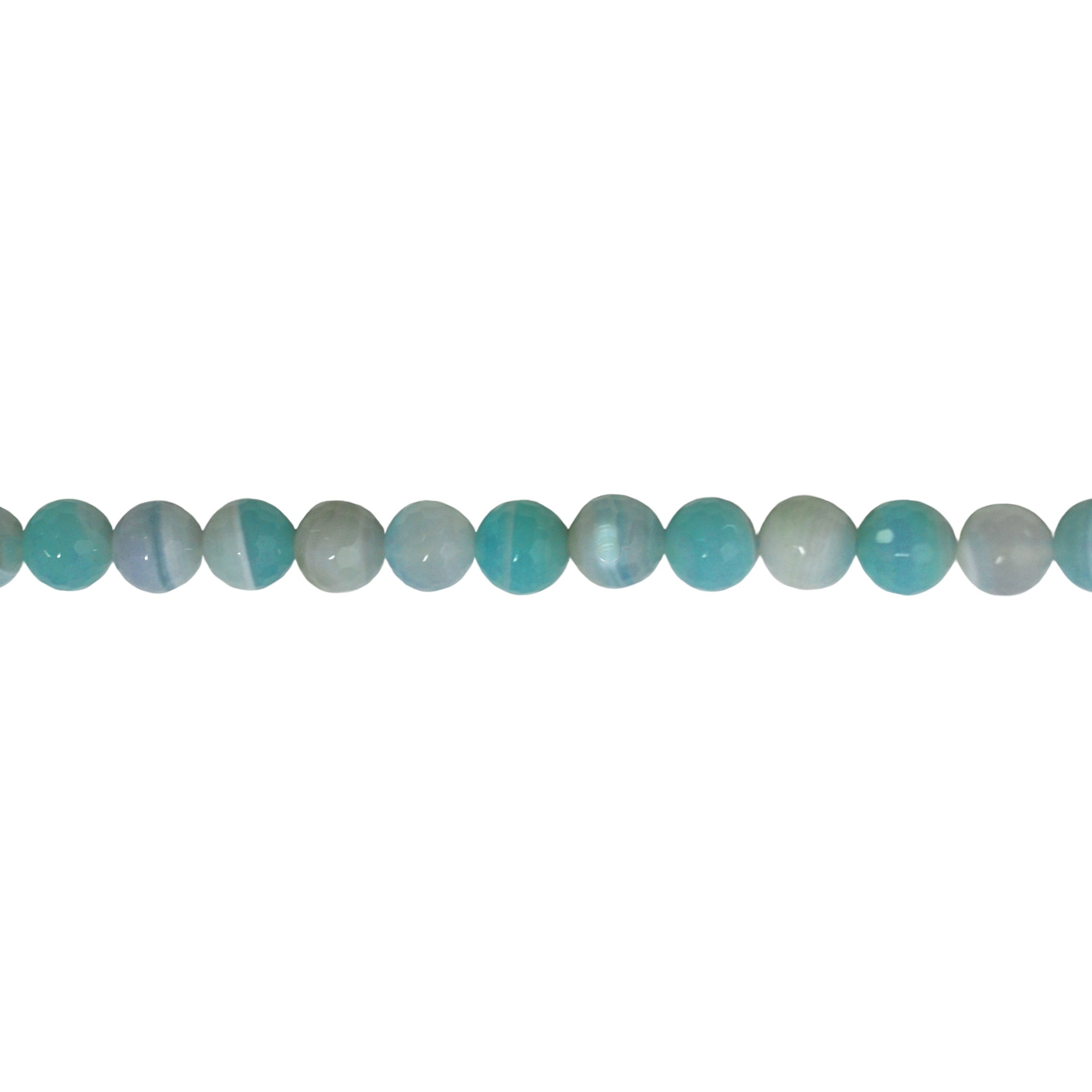 12mm Light Blue Banded Agate - Faceted