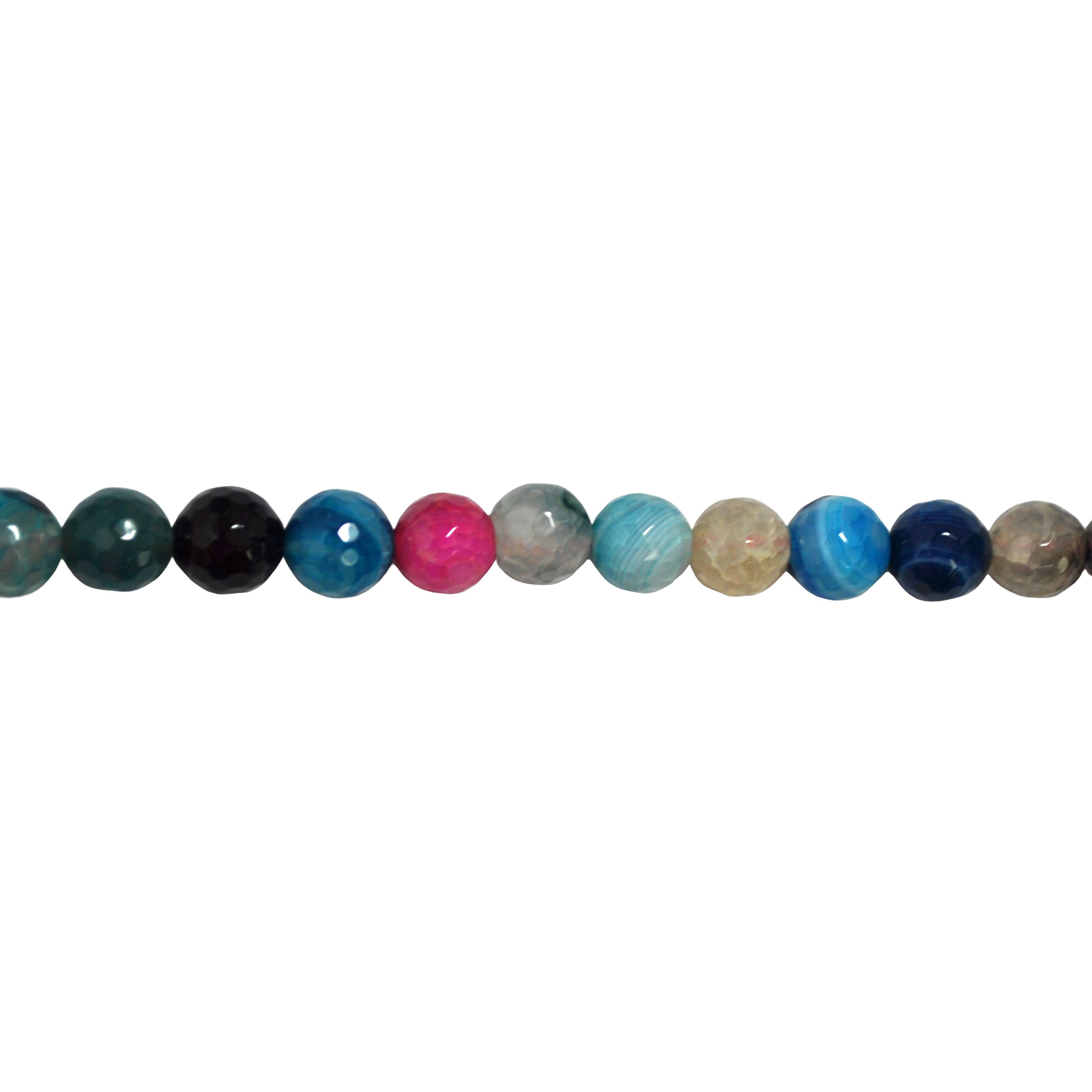 12mm Multicolor Faceted Banded Agate - Faceted