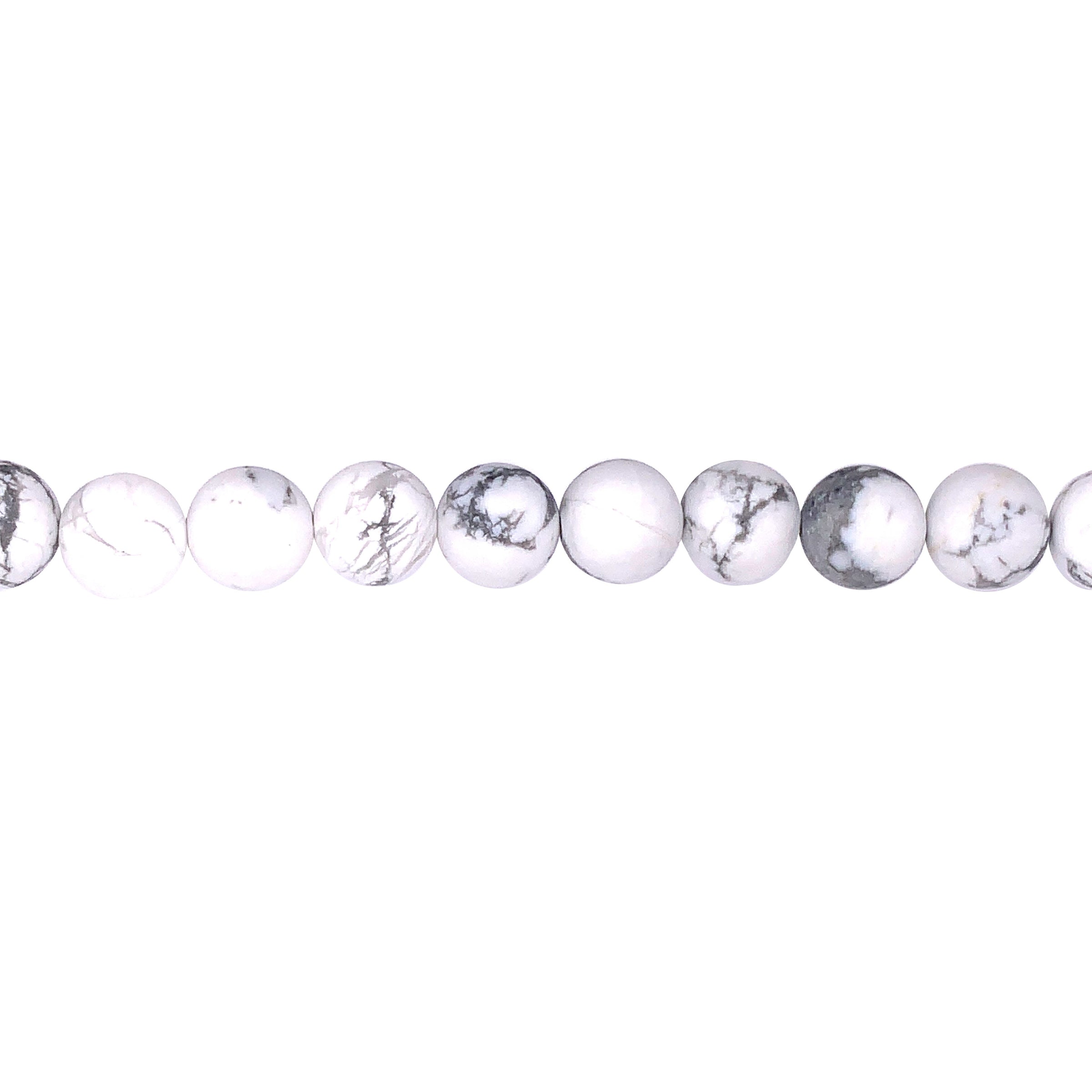 8mm Matte White Howlite - Round