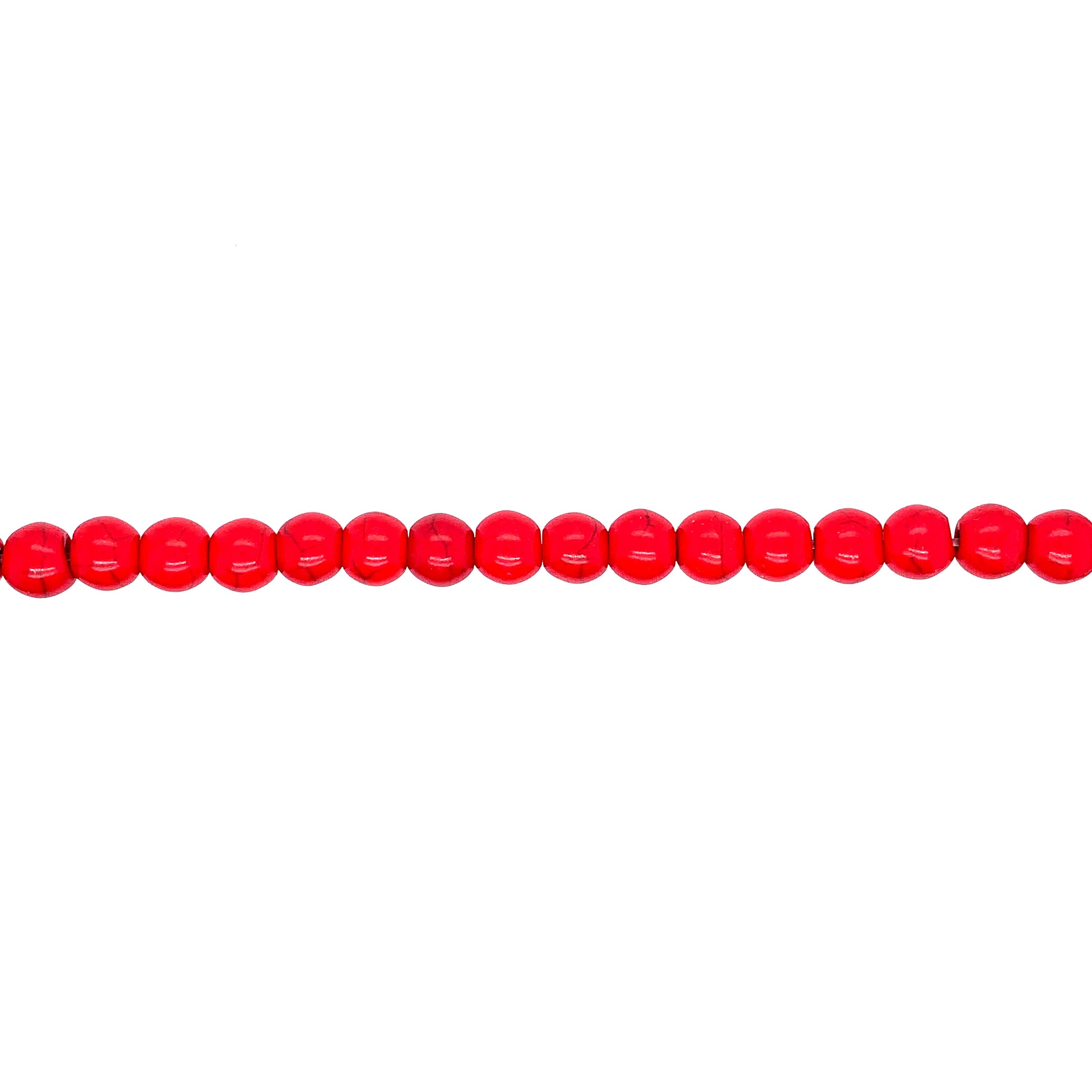 6mm Red Synthetic Turqouise - Round