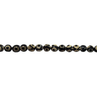 8mm Black Spot Tibetan Agate - Faceted