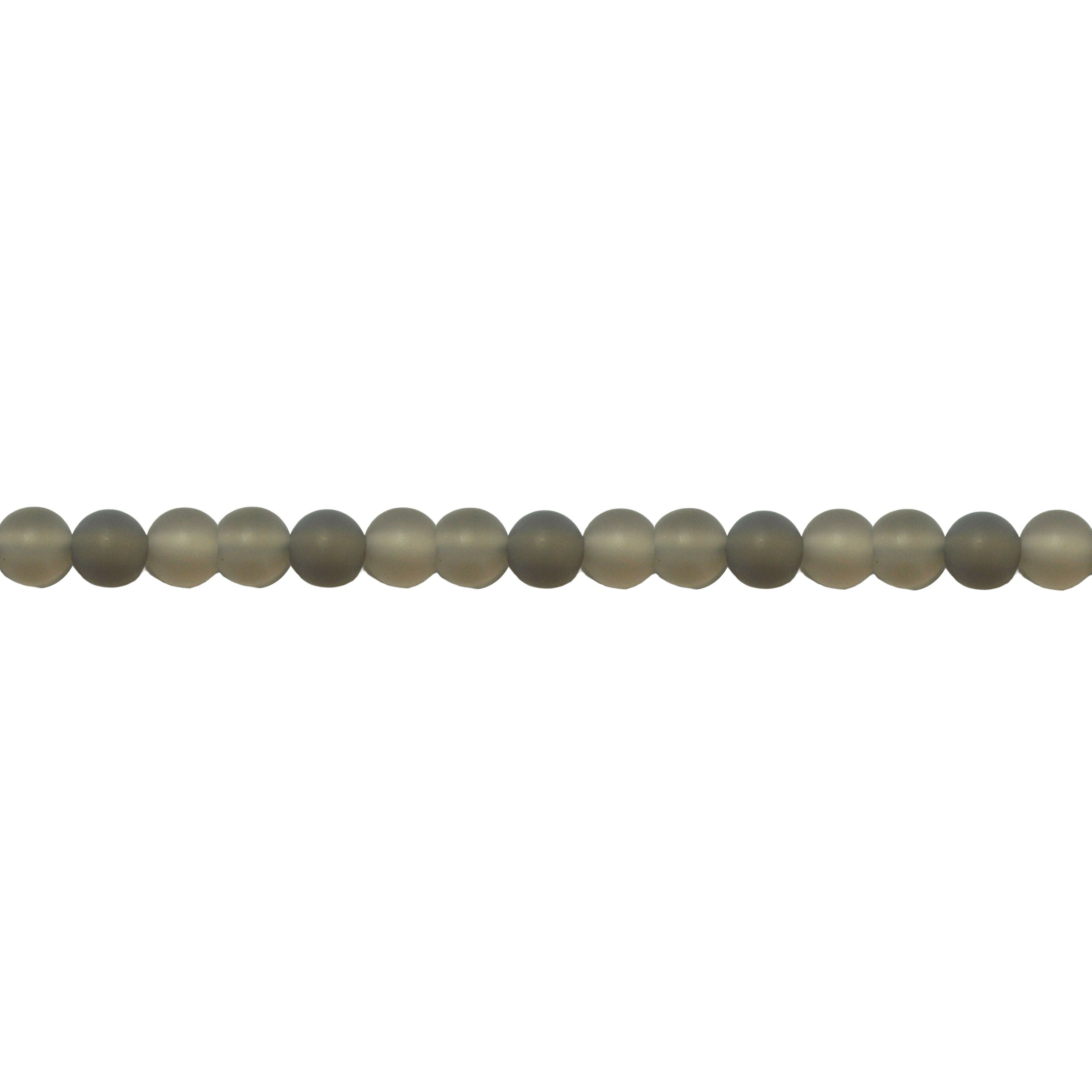 6mm Matte Gray Agate - Round
