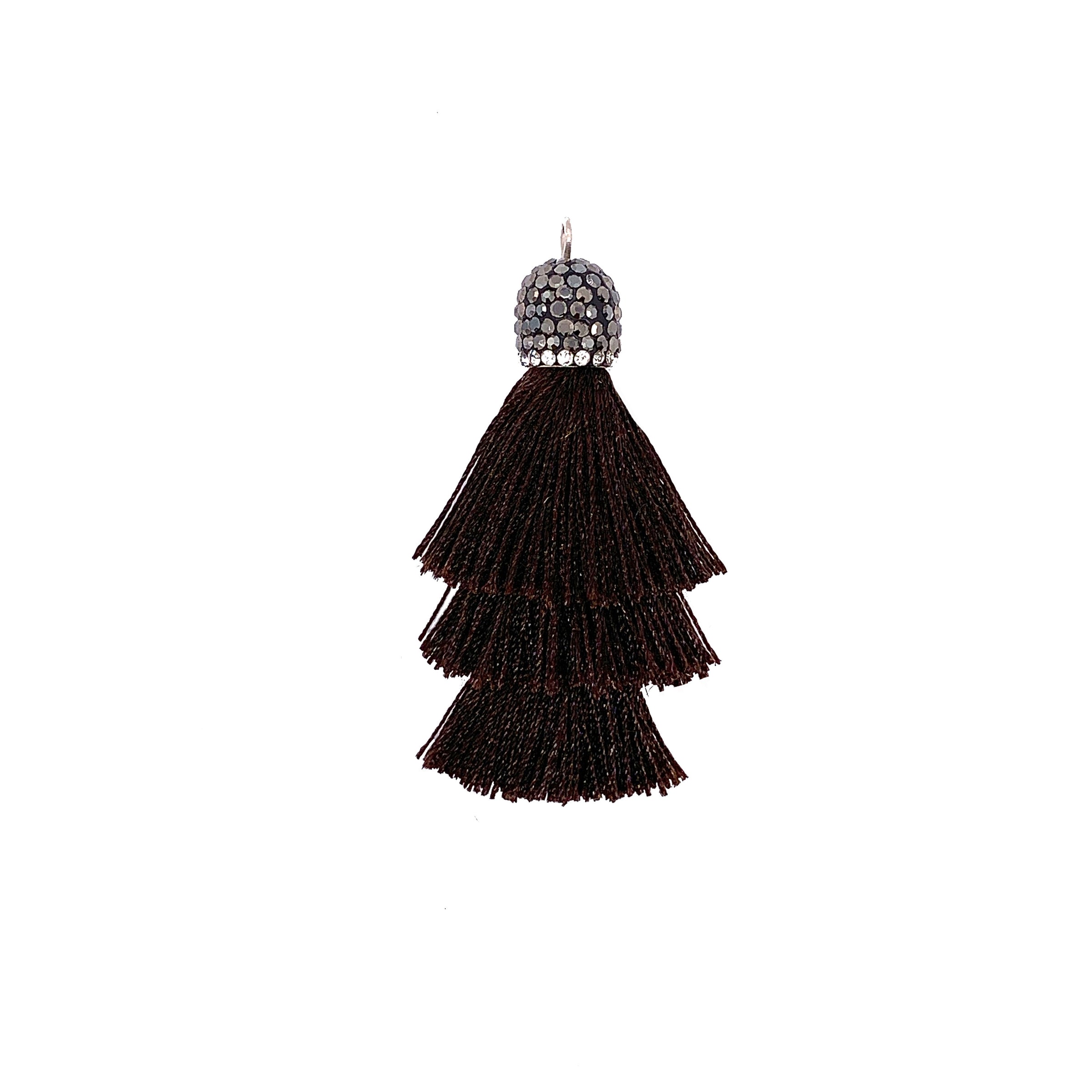 Tiered Brown Tassel with Stone Cap