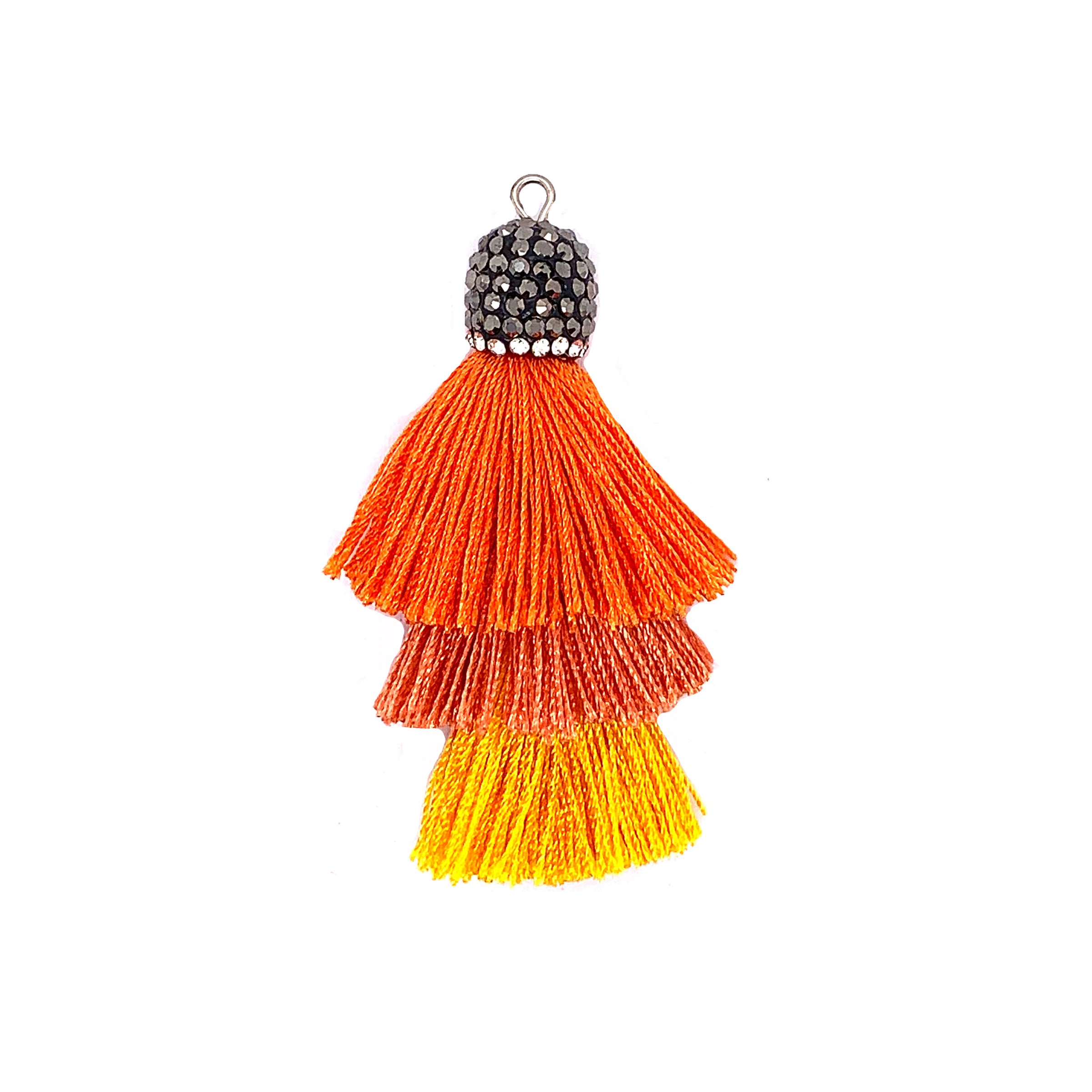 Tiered Gradient Sol Tassel with Stone Cap