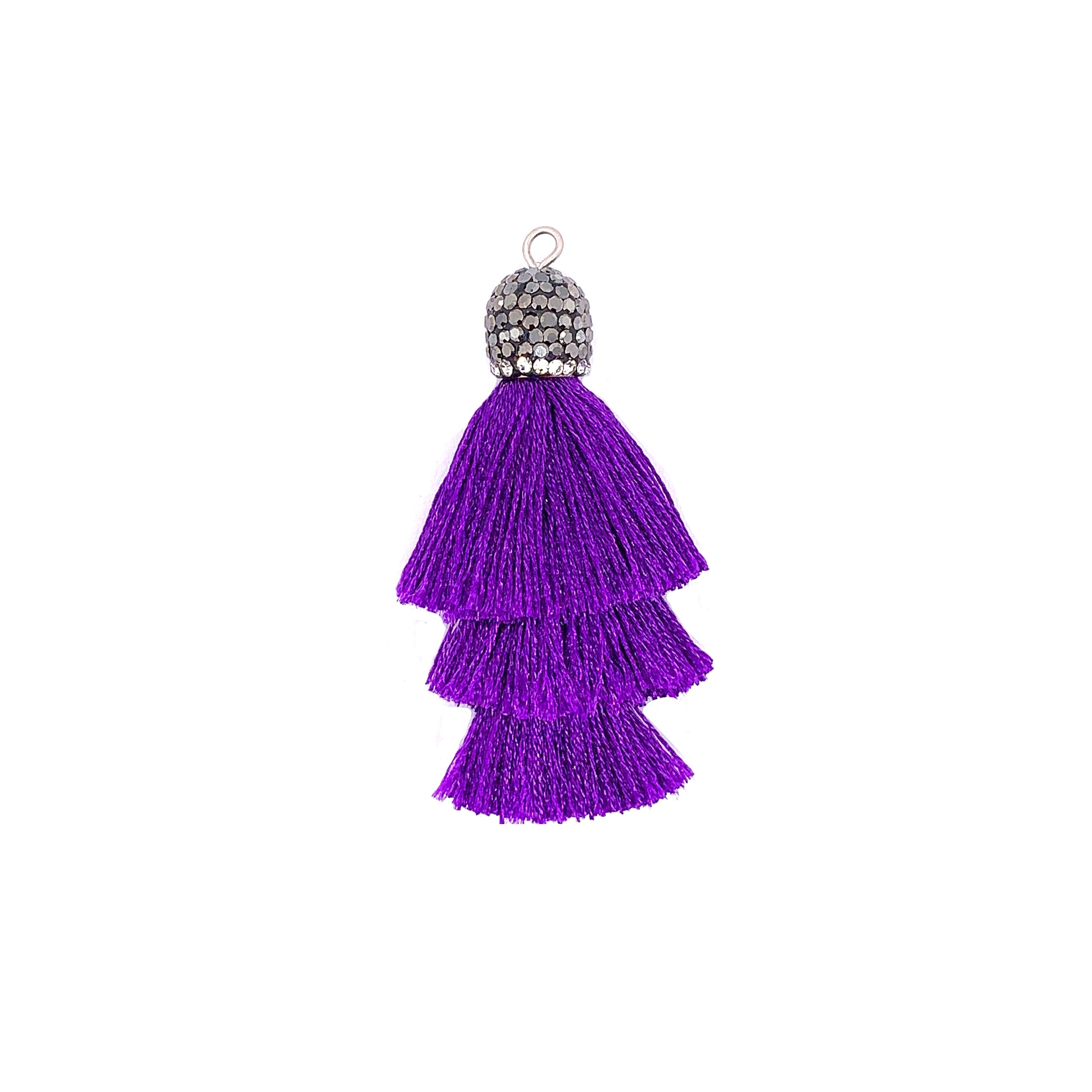 Tiered Purple Tassel with Stone Cap
