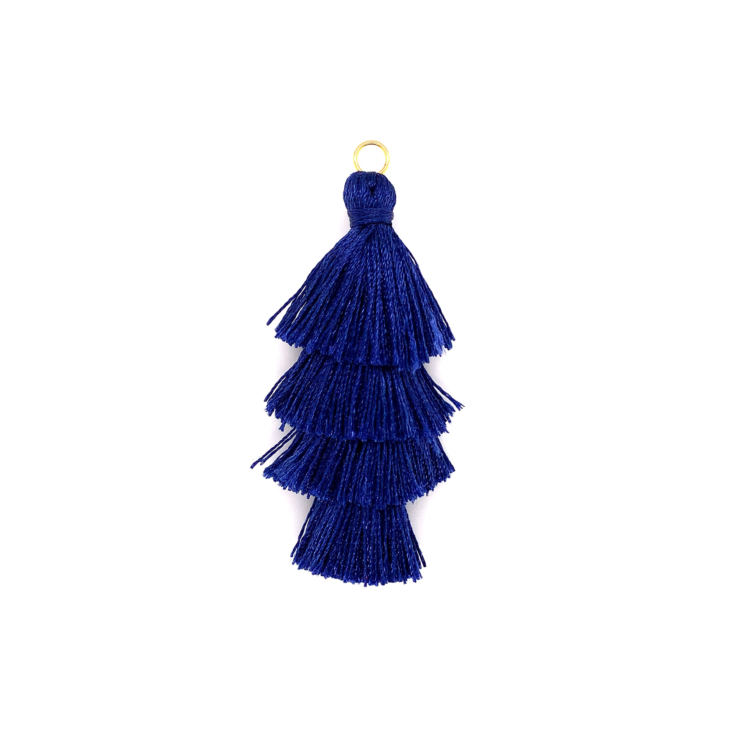 Tiered Navy Tassel with Jump Ring