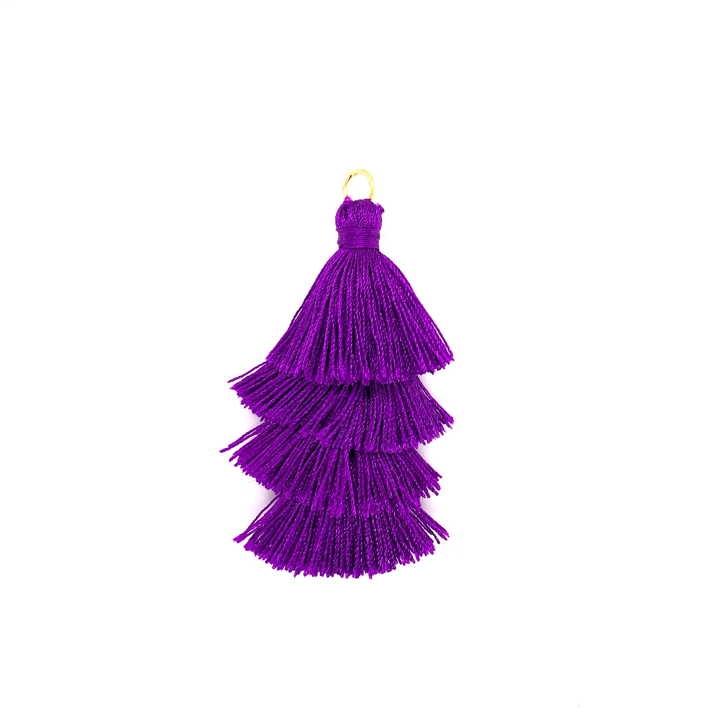 Tiered Purple Tassel with Jump Ring