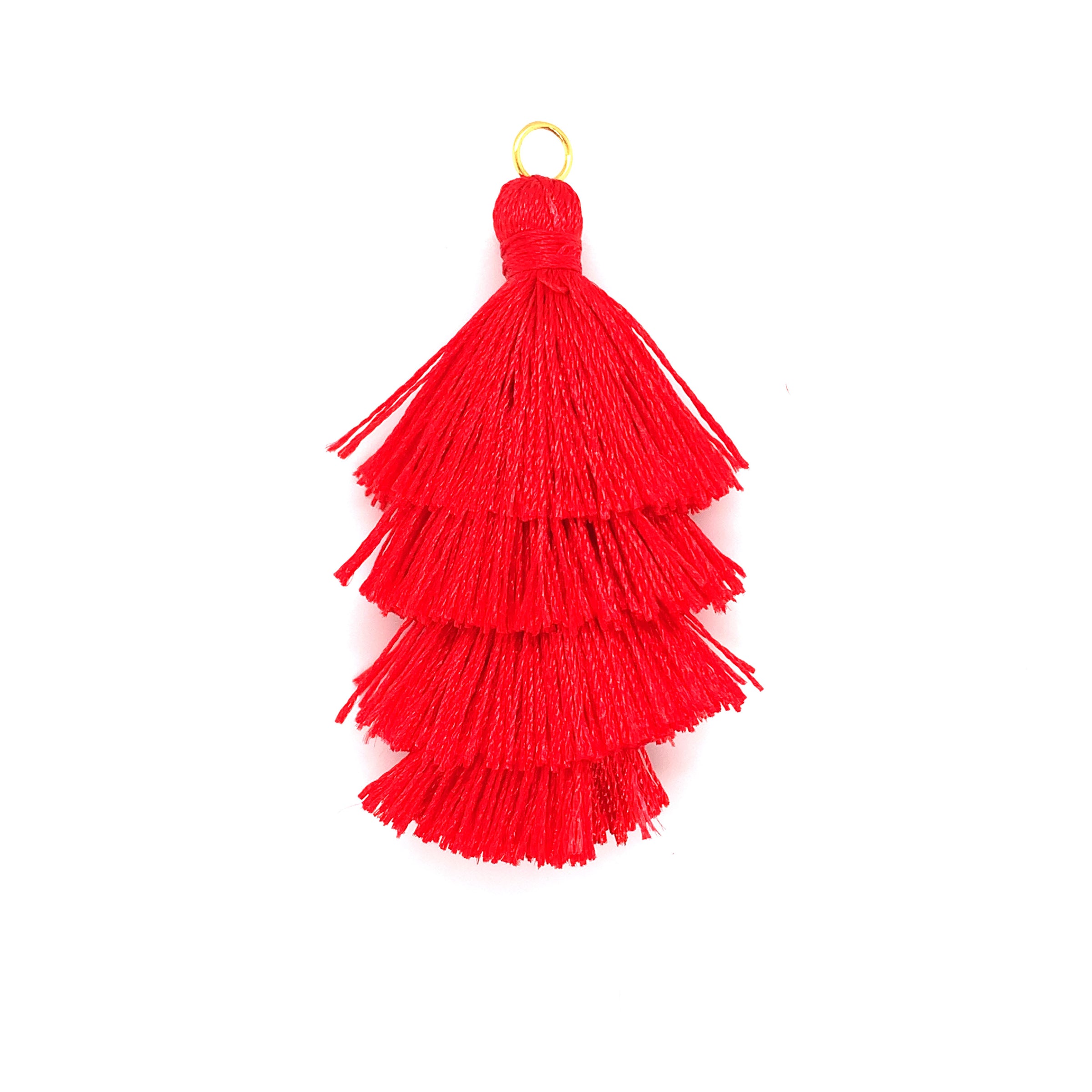Tiered Red Tassel with Jump Ring