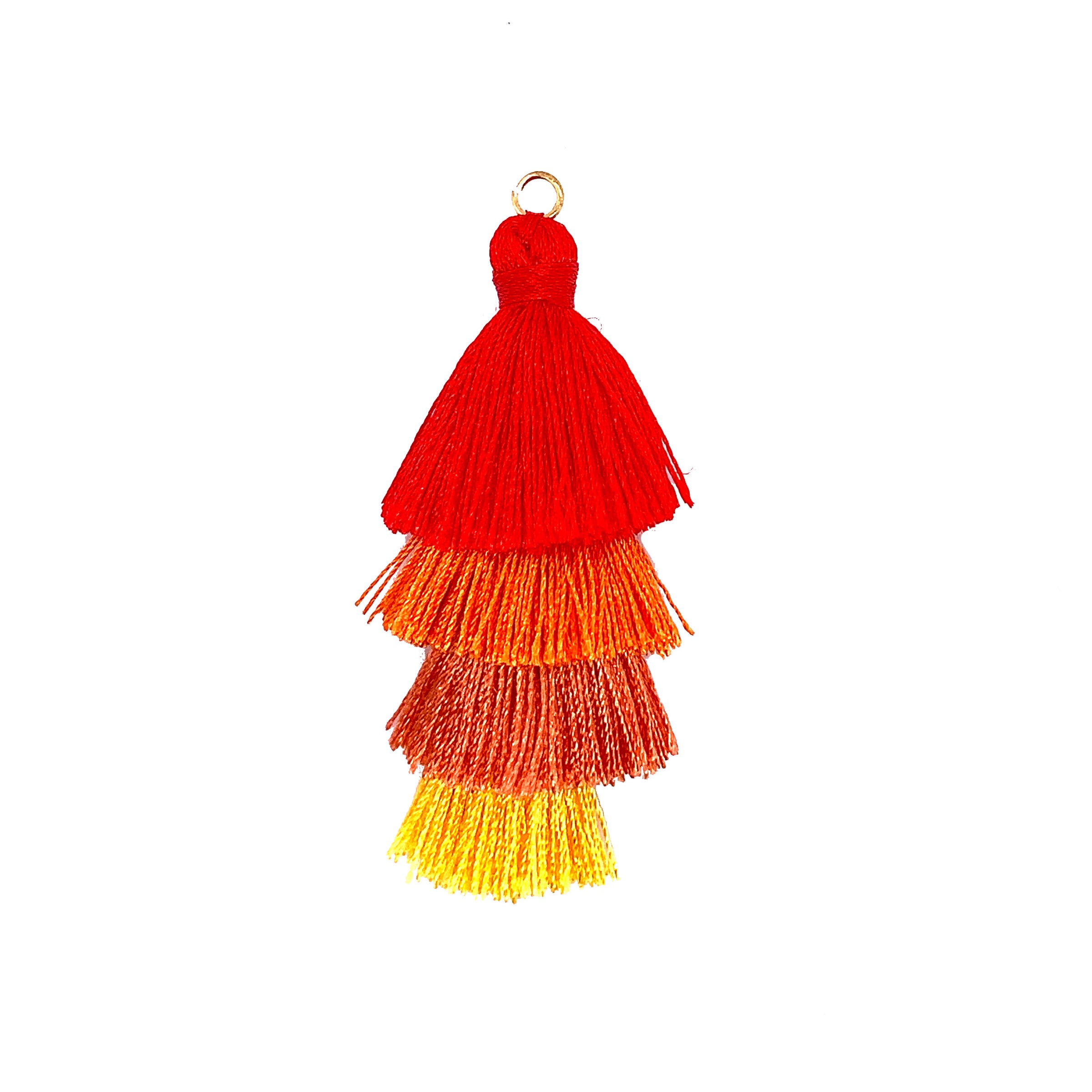 Tiered Gradient Red Tassel with Jump Ring