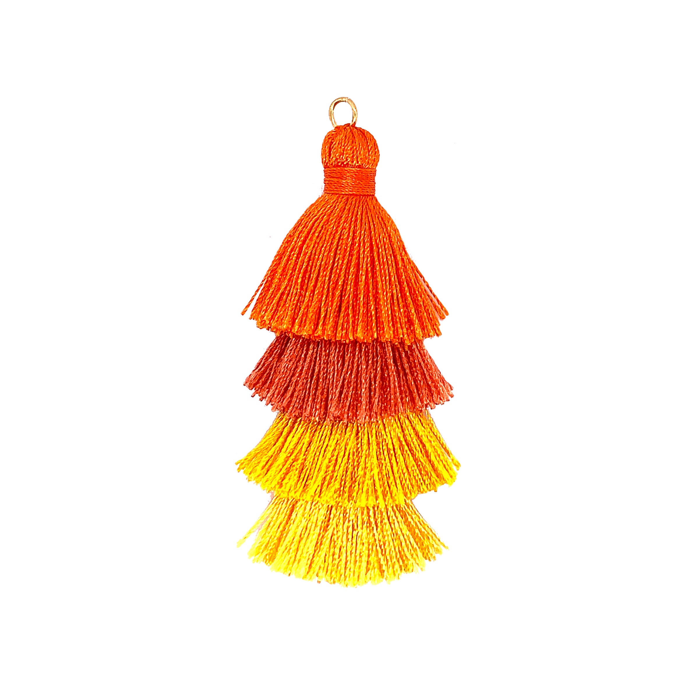 Tiered Gradient Orange Tassel with Jump Ring