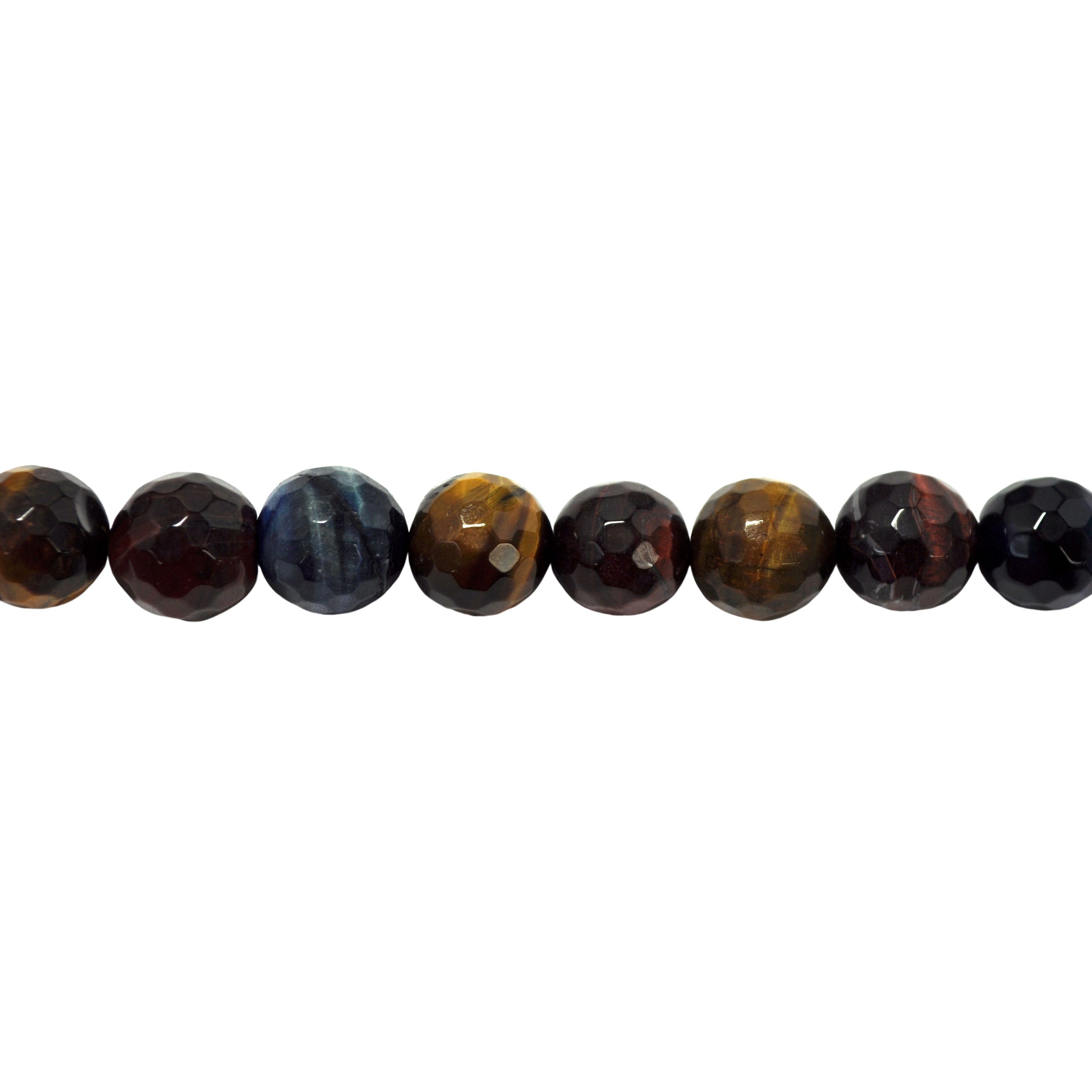 12mm Mixed Color Tiger Eye - Faceted