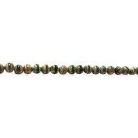 6mm Green Striped Tibetan Agate - Round