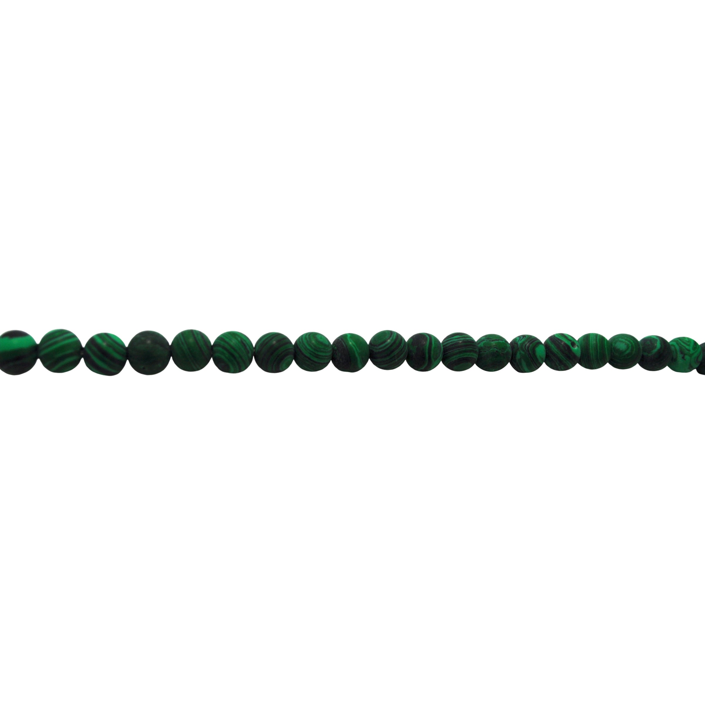 6mm Matte Synthetic Malachite - Round