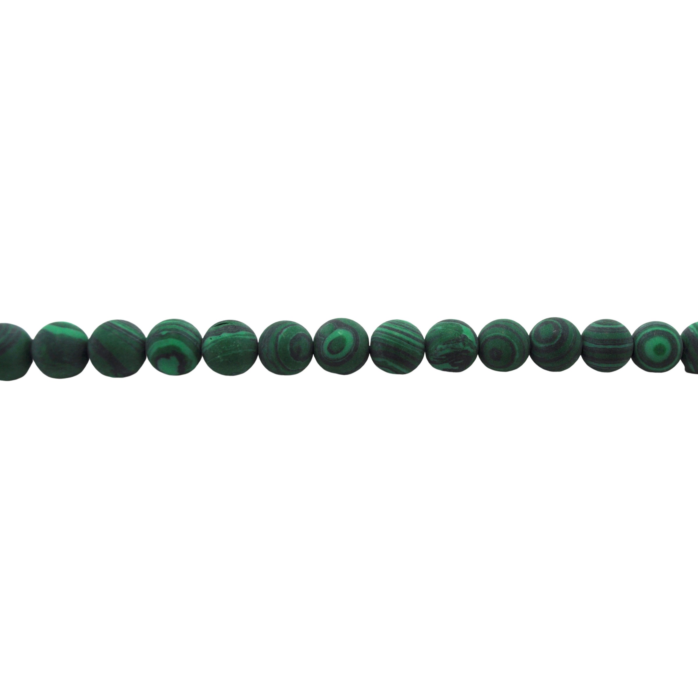 8mm Matte Synthetic Malachite - Round