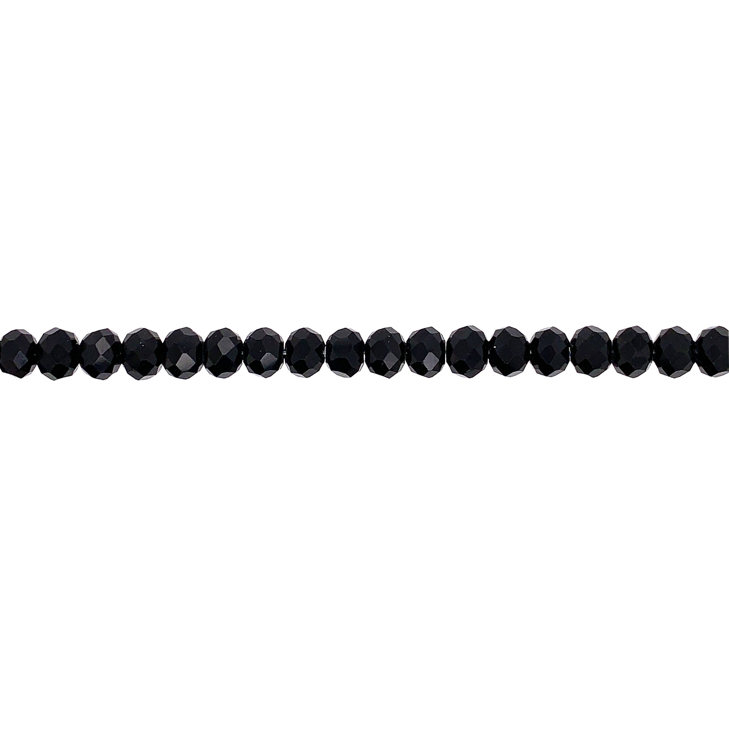 4x6mm Black Crystal - Faceted Rondelle
