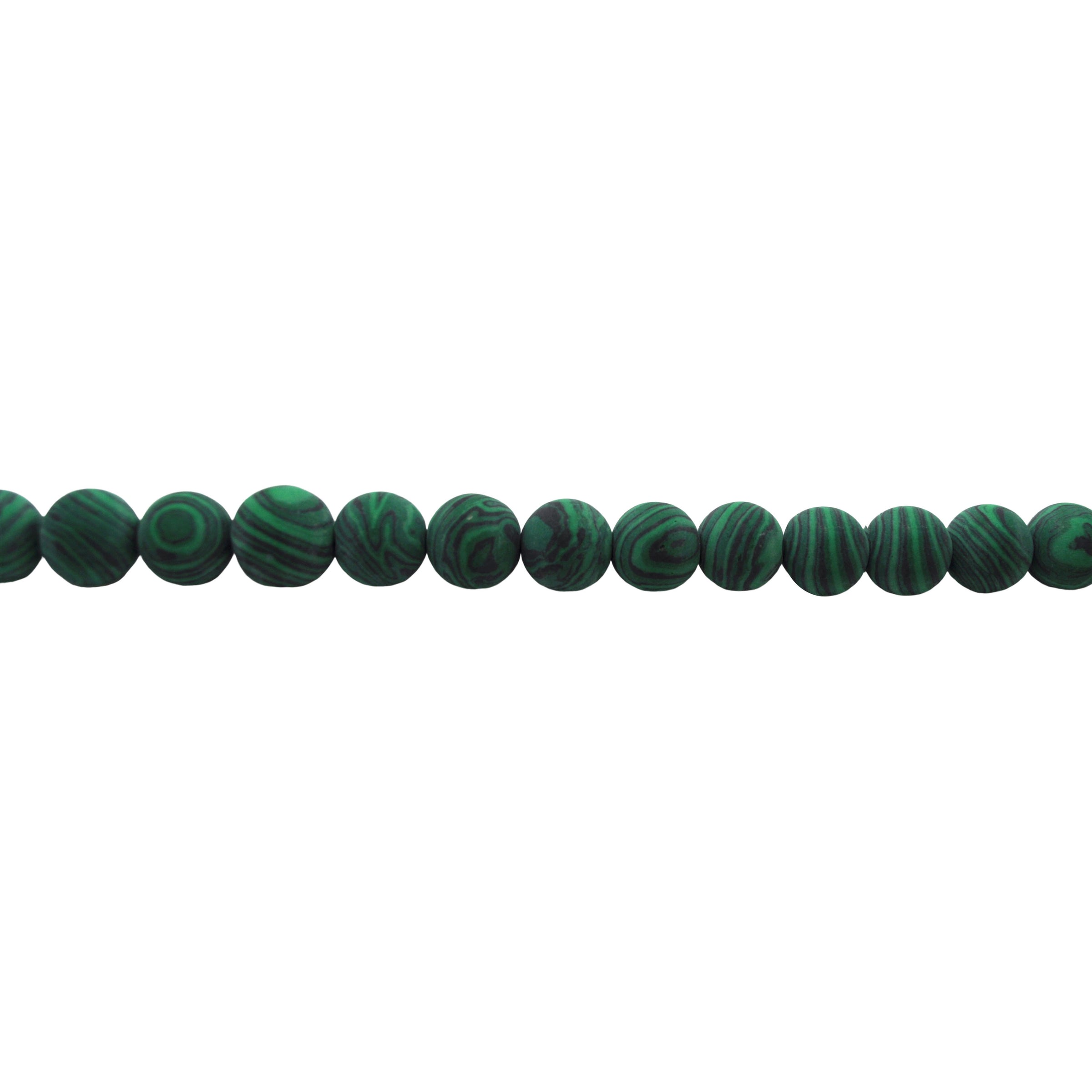 10mm Matte Synthetic Malachite - Round