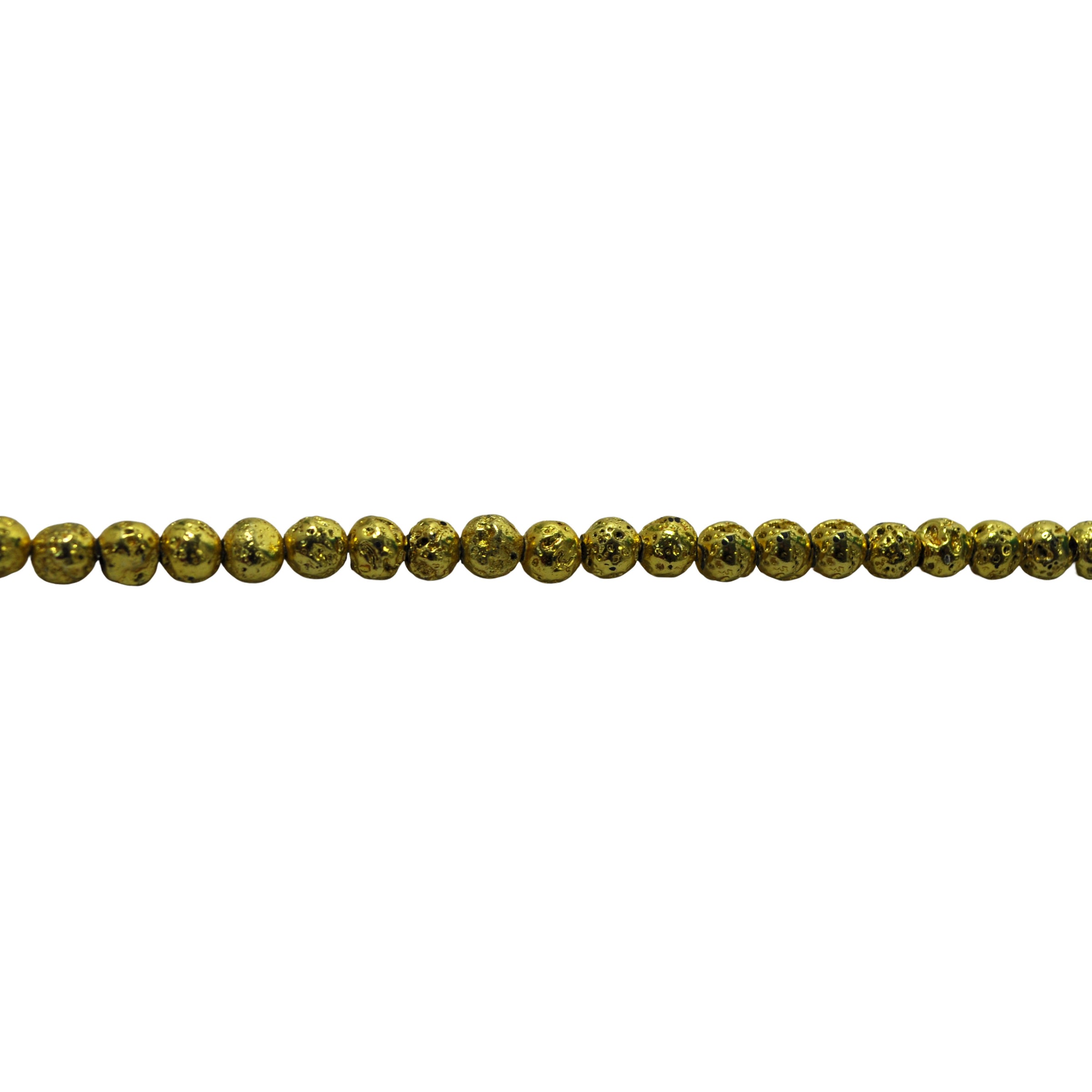 6mm Gold Plated Lava - Round