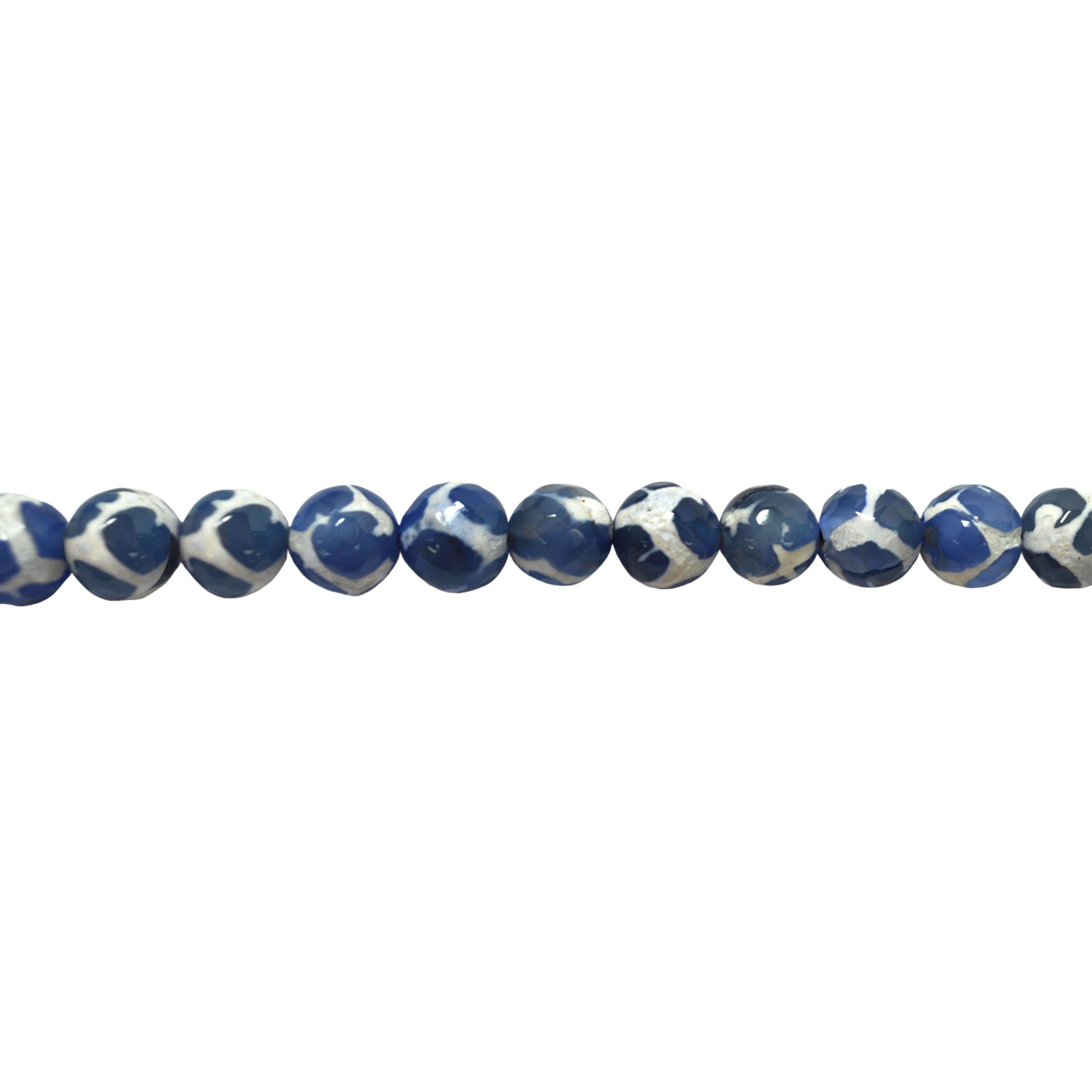 12mm Blue/White Tibetan Agate - Faceted