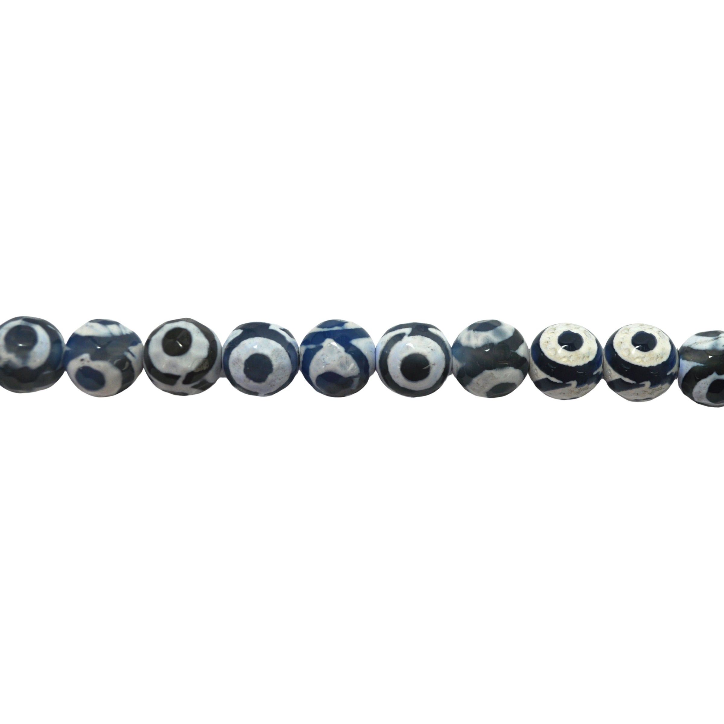 10mm Blue Spot Tibetan Agate - Faceted