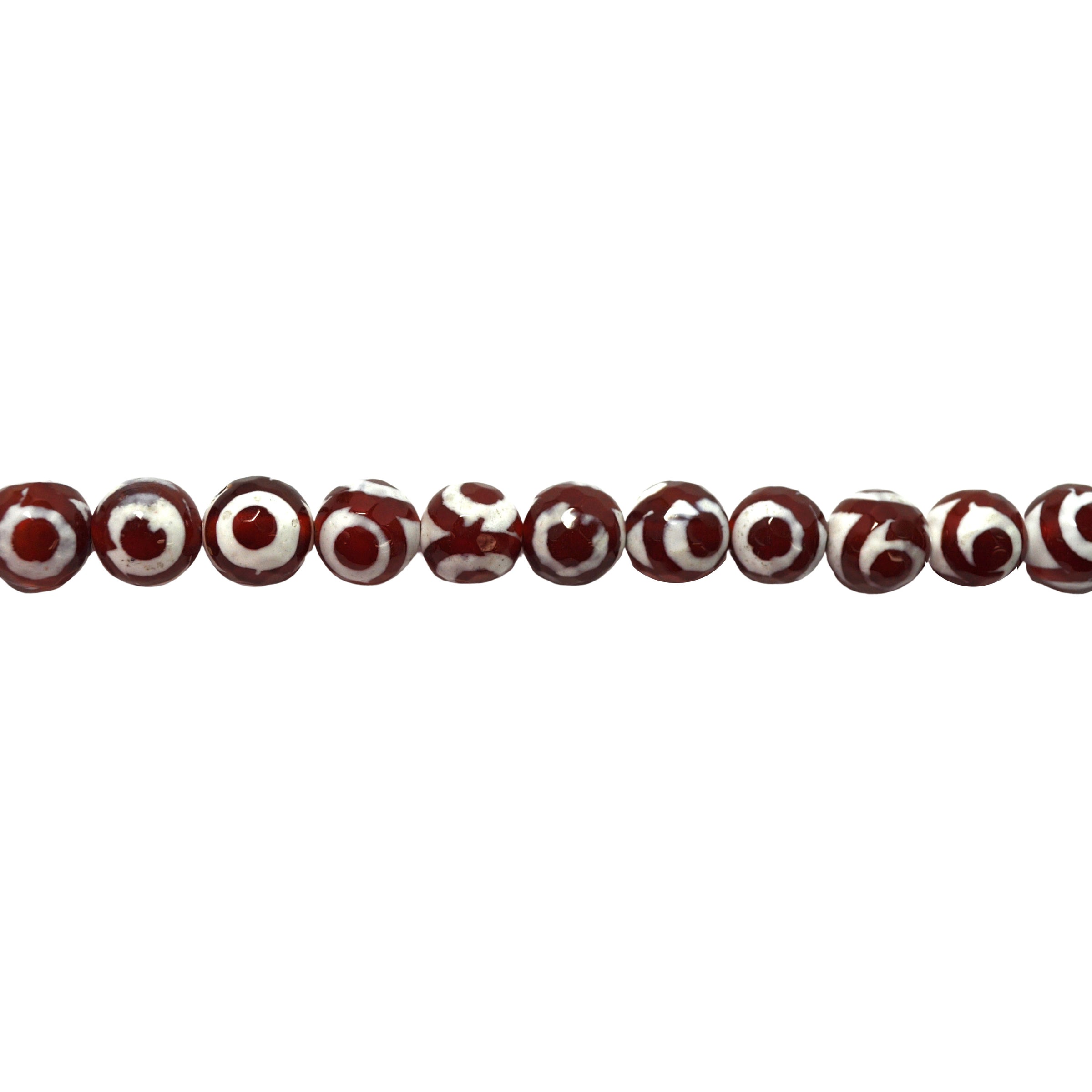 10mm Red Spot Tibetan Agate - Faceted