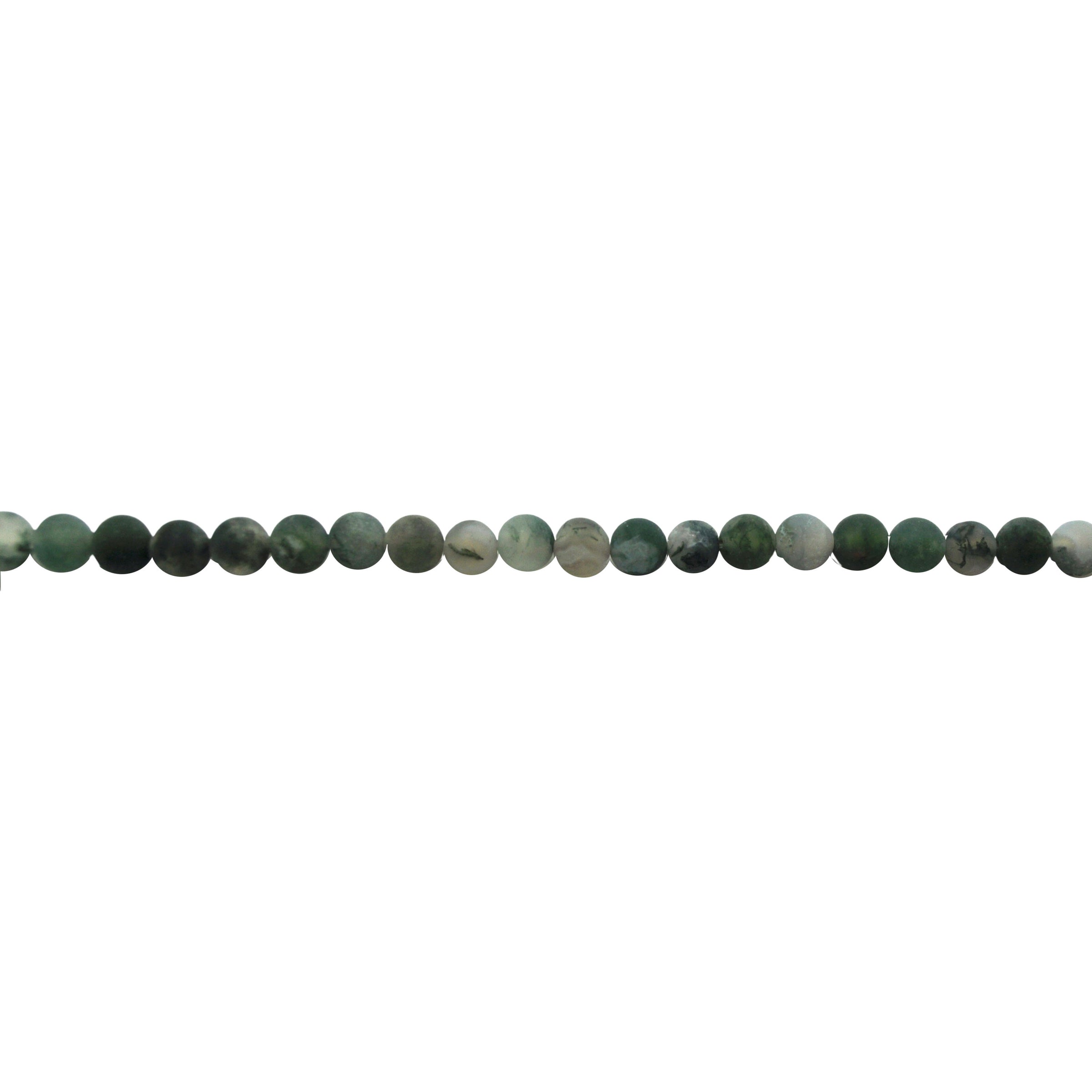 6mm Matte Moss Agate - Round