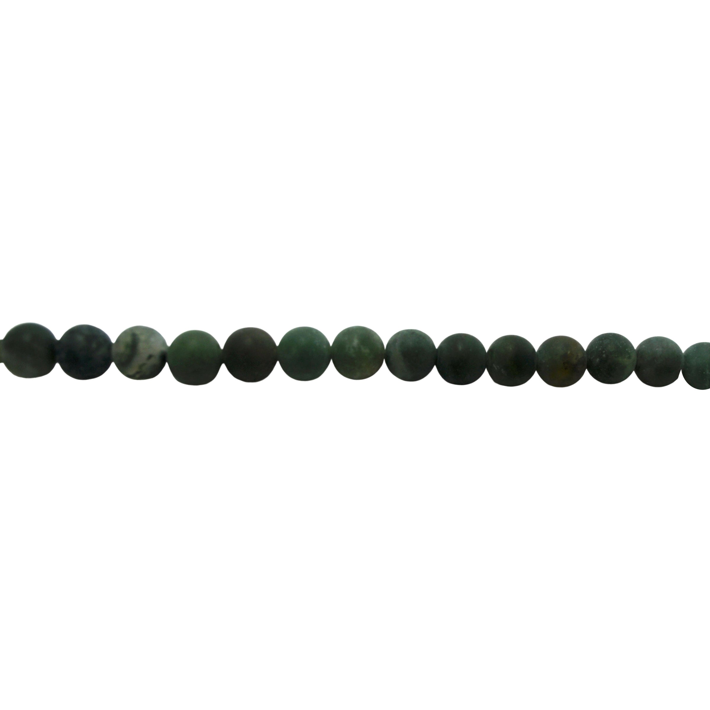 8mm Matte Moss Agate - Round