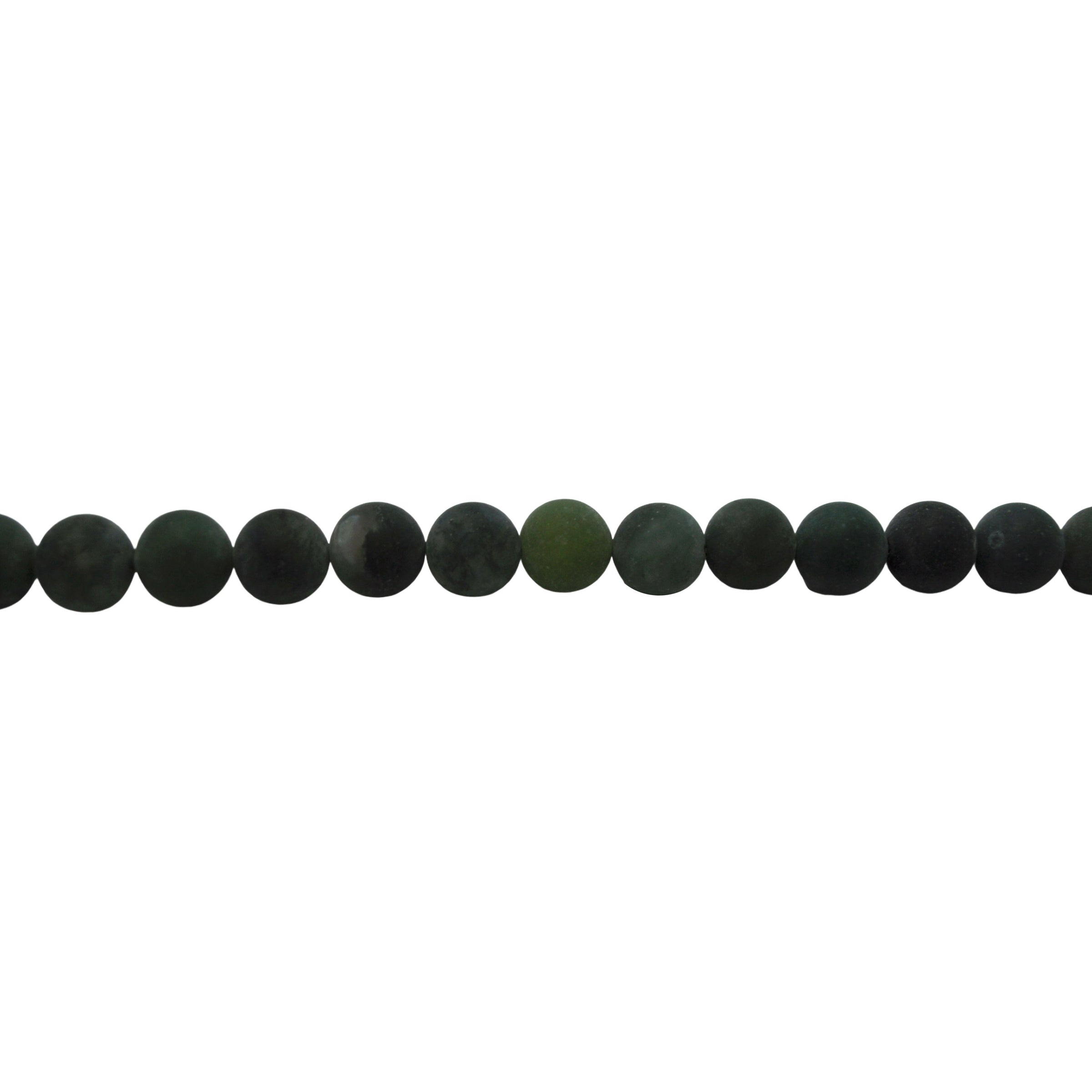 10mm Matte Moss Agate - Round