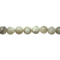 12mm White Crazy Agate - Round