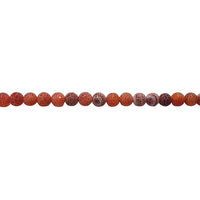8mm Red Frosted Cracked Agate - Round