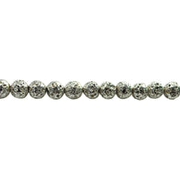 12mm Silver Plated Lava - Round